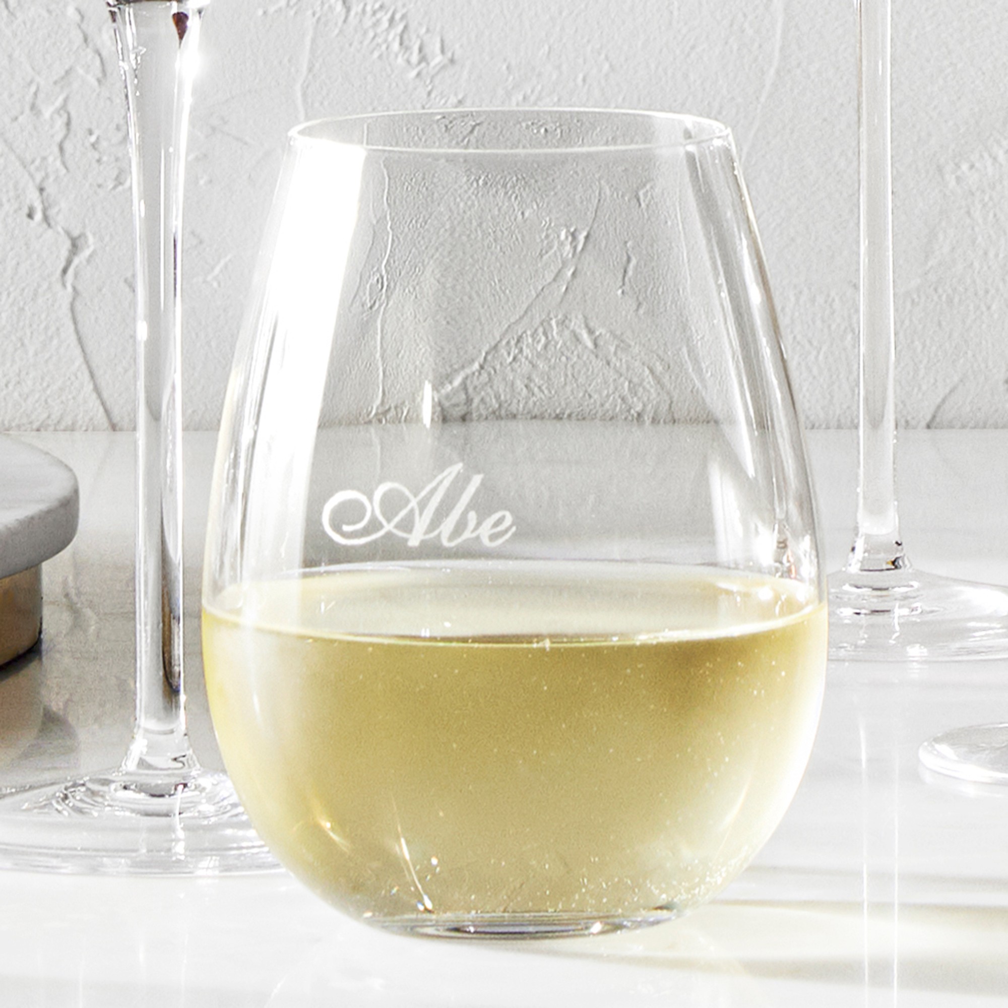 Williams Sonoma Estate Stemless White Wine Glasses