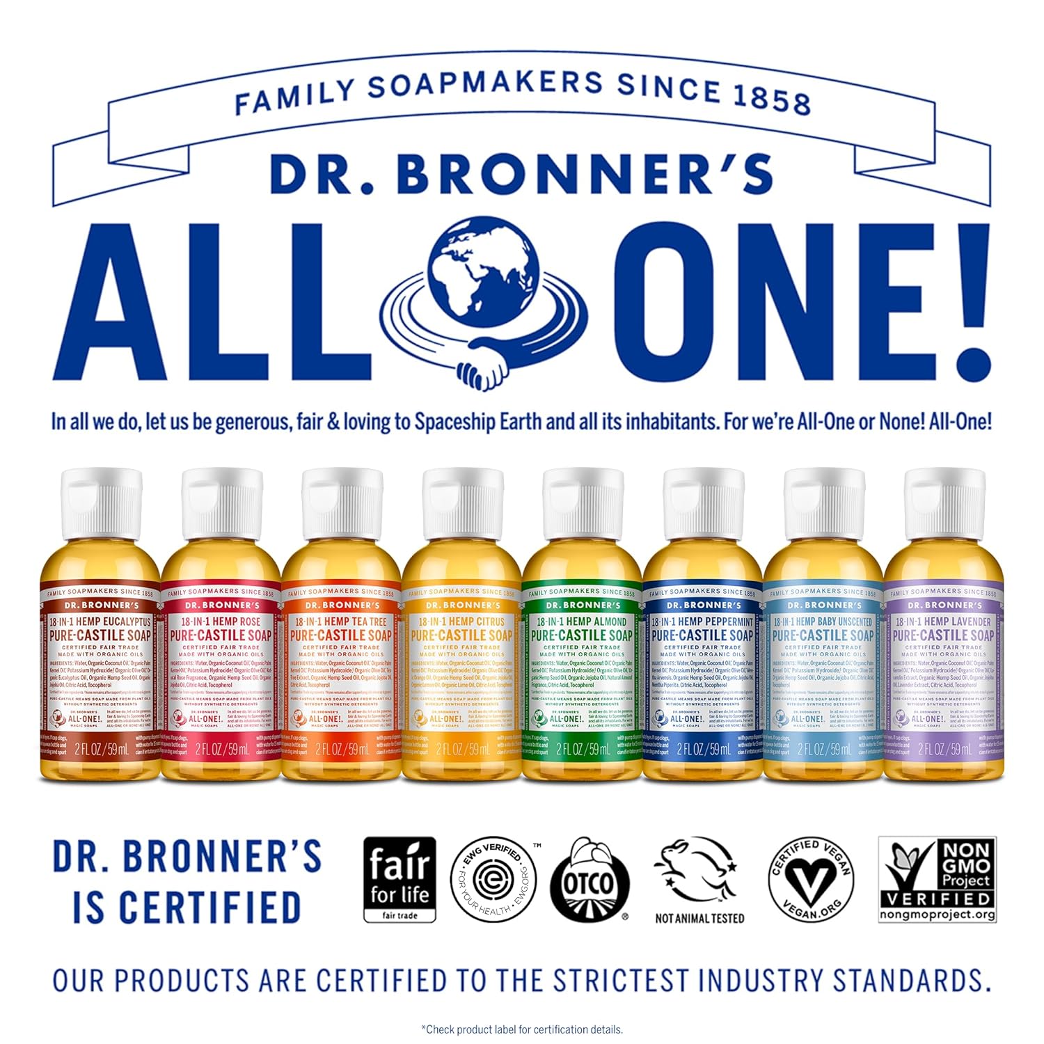 Dr. Bronner's - Pure-Castile Liquid Soap (Baby Unscented, 8 Ounce) - Made with Organic Oils, 18-in-1 Uses: Face, Hair, Laundry, Dishes, For Sensitive Skin, Babies, No Added Fragrance, Vegan, Non-GMO
