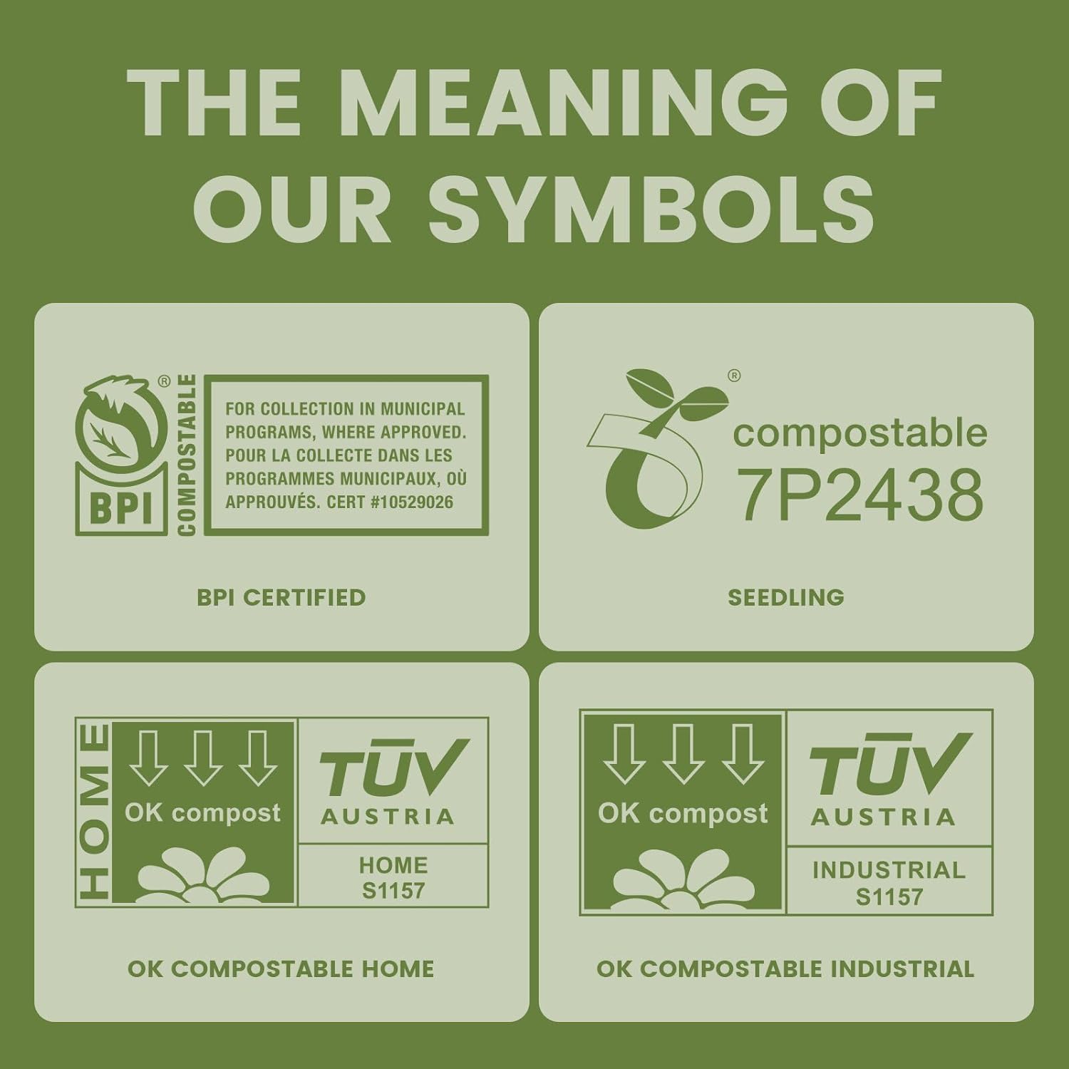 SUPERBIO 1.6 Gallon Handle Tie Compostable Food Scrap Bags For Counter Top Compost Bin, Small Compost Bags, 50 Count, 6 Liter, BPI & OK compost INDUSTRIAL Certified