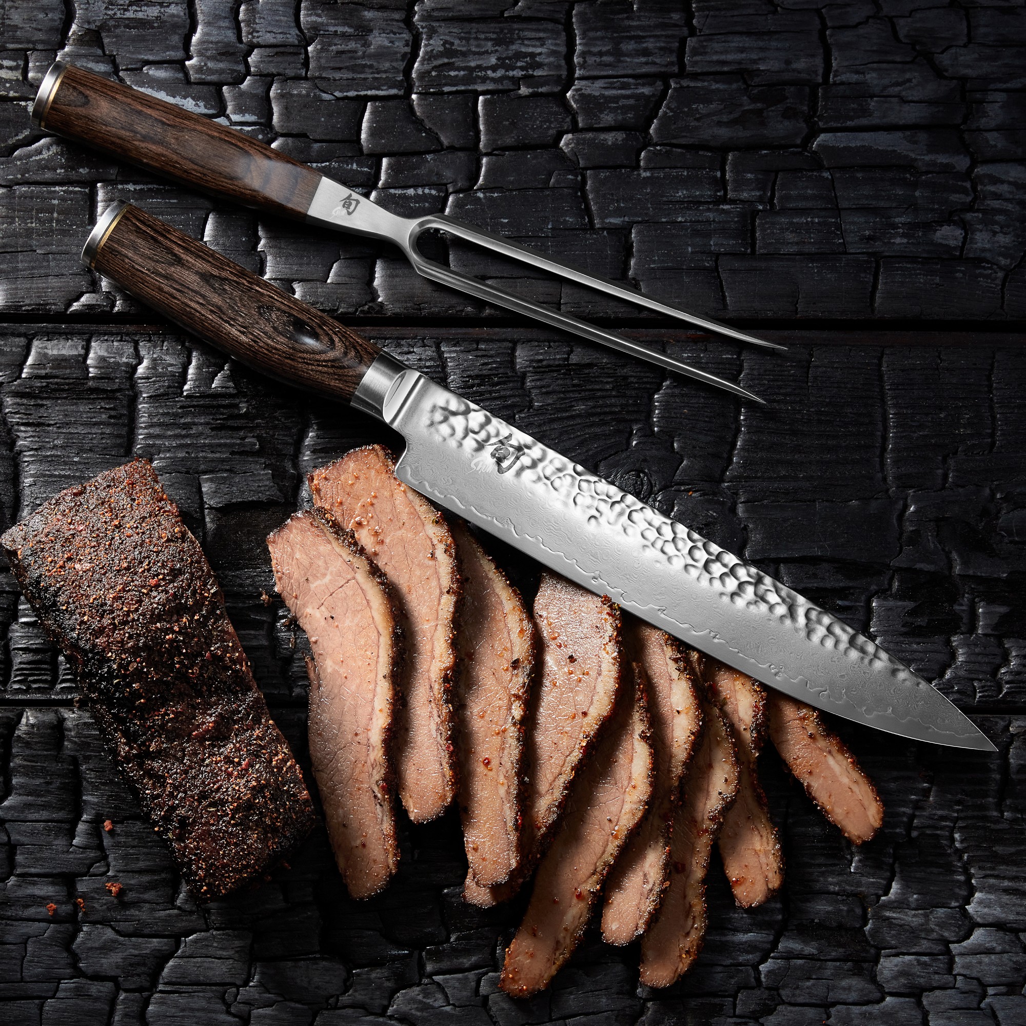 Shun Premier Carving Knife & Meat Fork Set