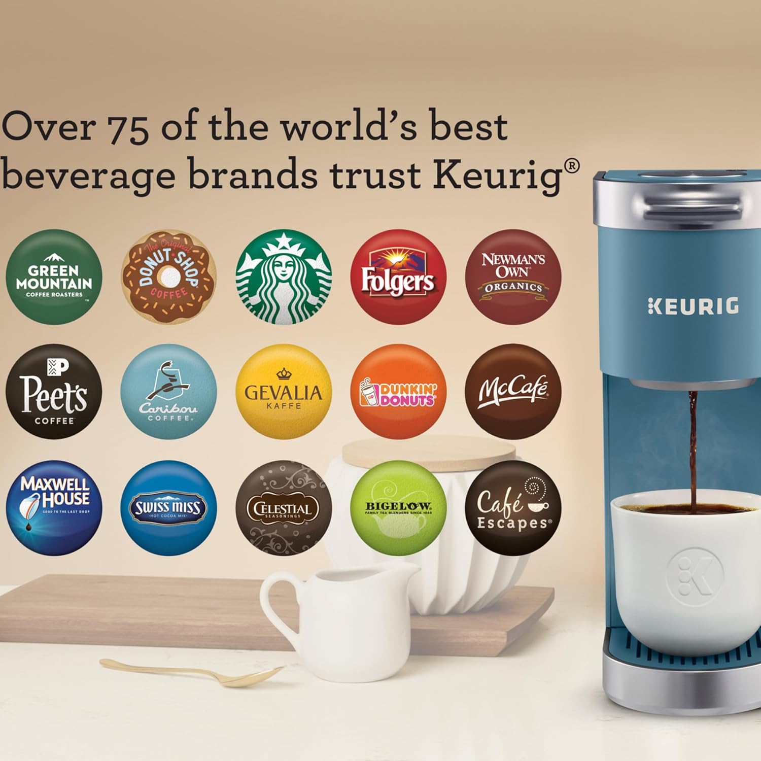 Keurig K-Mini Plus Single Serve K-Cup Pod Coffee Maker, with 6 to 12oz Brew Size, Stores up to 9 K-Cup Pods, Travel Mug Friendly, Matte Black