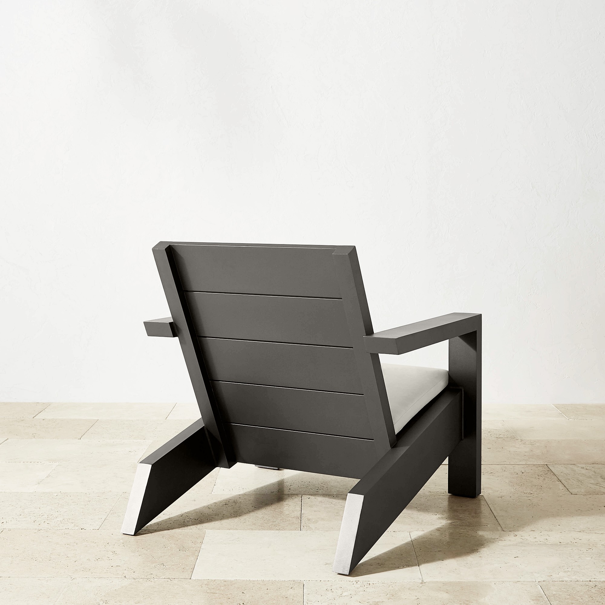 Larnaca Outdoor Slate Grey Metal Deck Chair