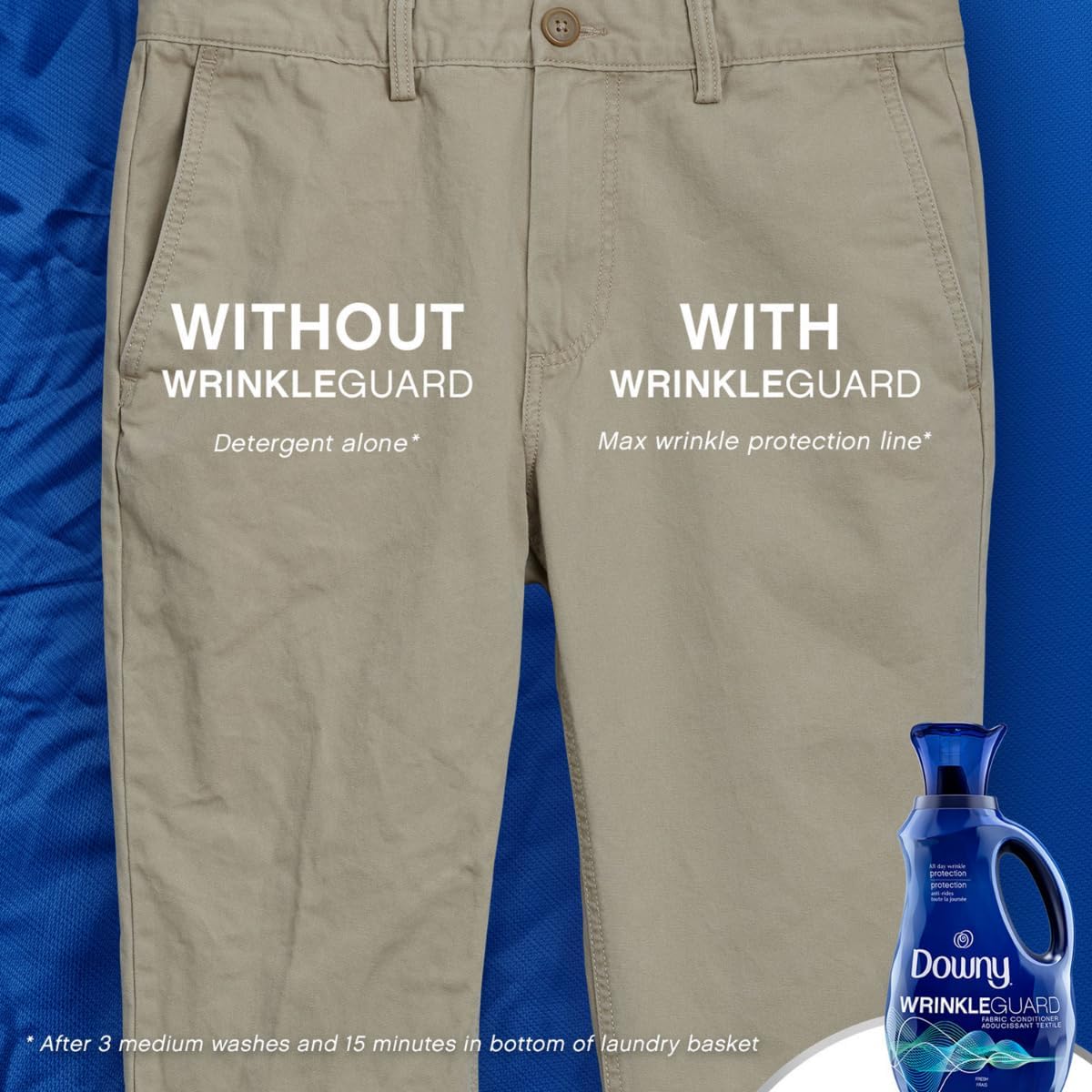 Downy WrinkleGuard Liquid Fabric Softener and Conditioner, Fresh, 48 fl oz 48 Loads, Pack of 2