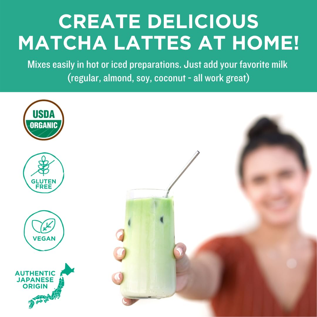 Jade Leaf Matcha Organic Café Style Sweetened Matcha Latte Premium Barista Crafted Mix - Original - Authentically Japanese (5.3 Ounce Pouch)