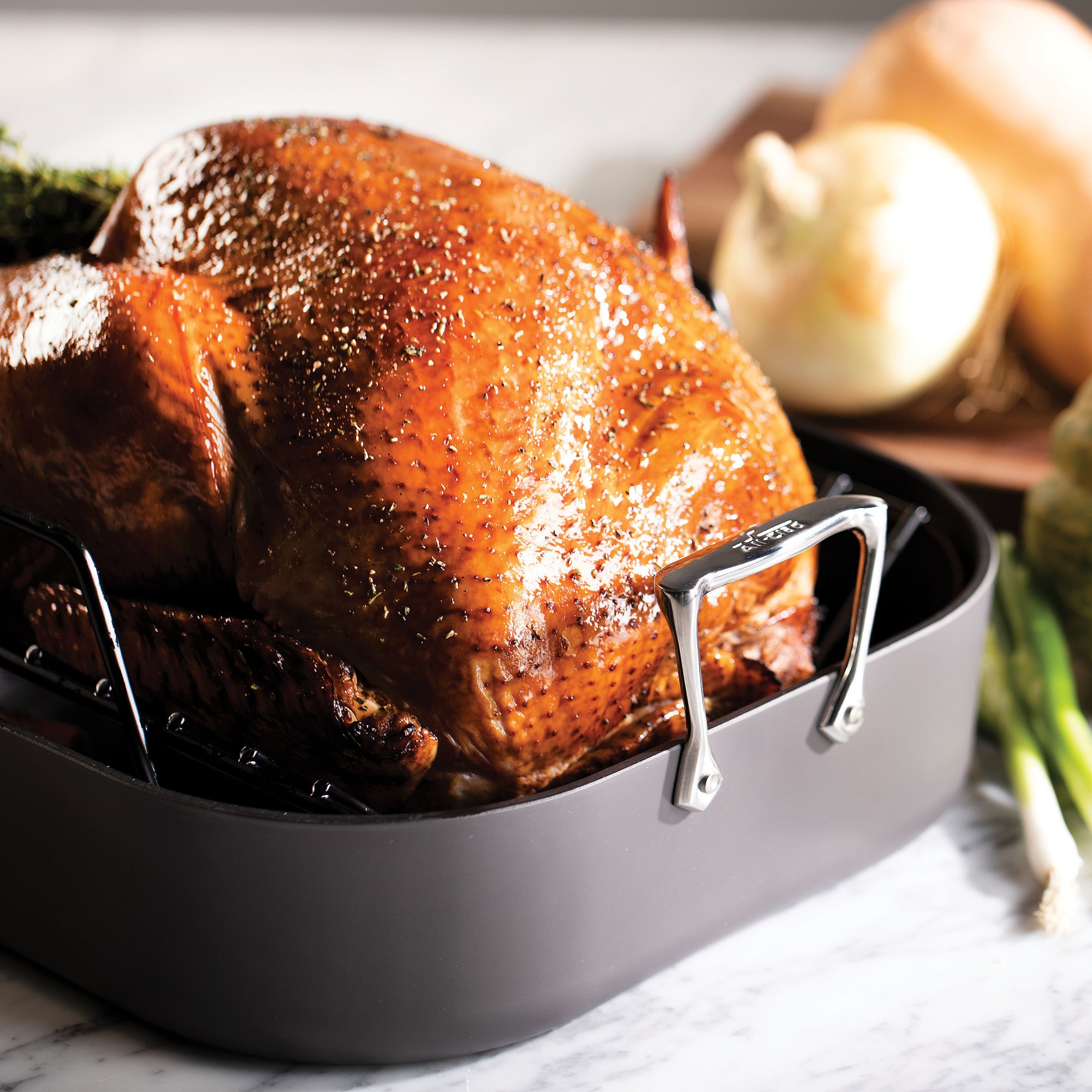 All-Clad HA1 Hard Anodized Roaster with Rack, 13