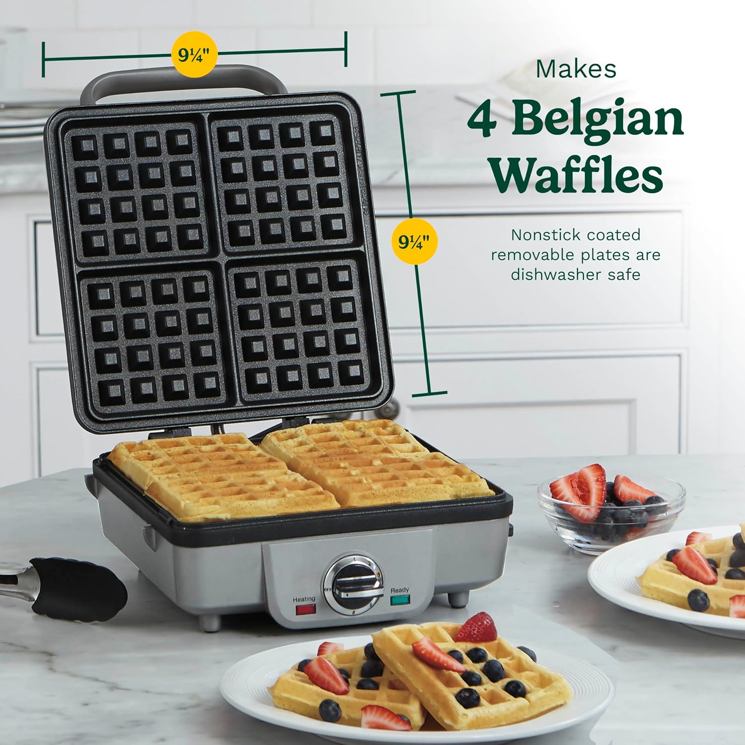 Cuisinart WAF-300P1 Belgian Waffle Maker with Pancake Plates, Brushed Stainless