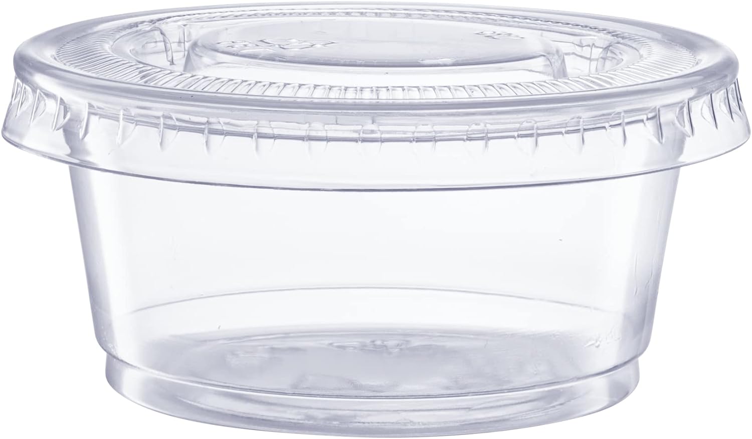 Comfy Package [2 oz. - 100 Count Clear Disposable Plastic Portion Cups with Lids - Soufflé Cups, Jello Shot Cups With Lids, Clear Plastic Containers Perfect for salad Dressing and More