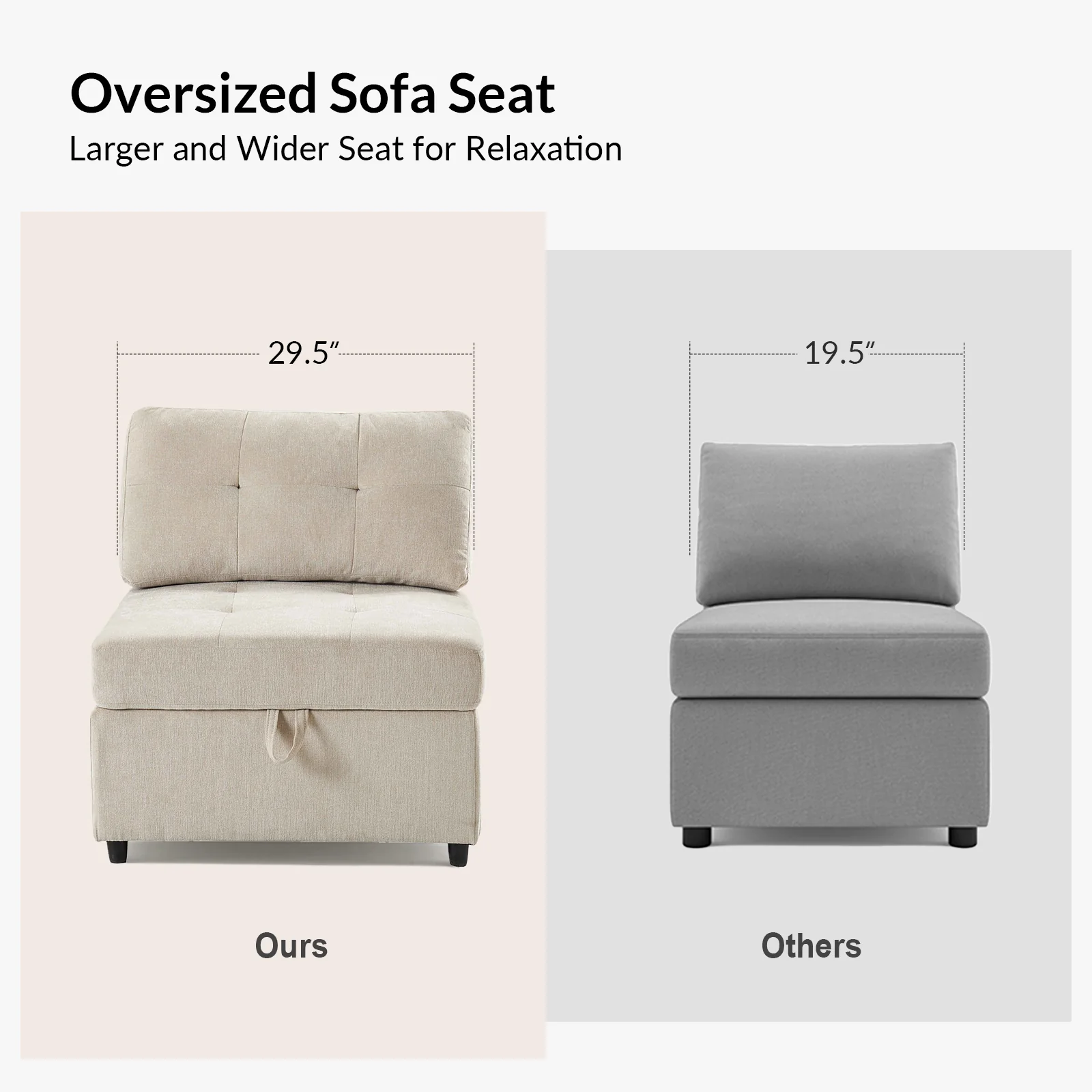 Raquel Sectional Six-Seat Storage Full Armrests Sofa