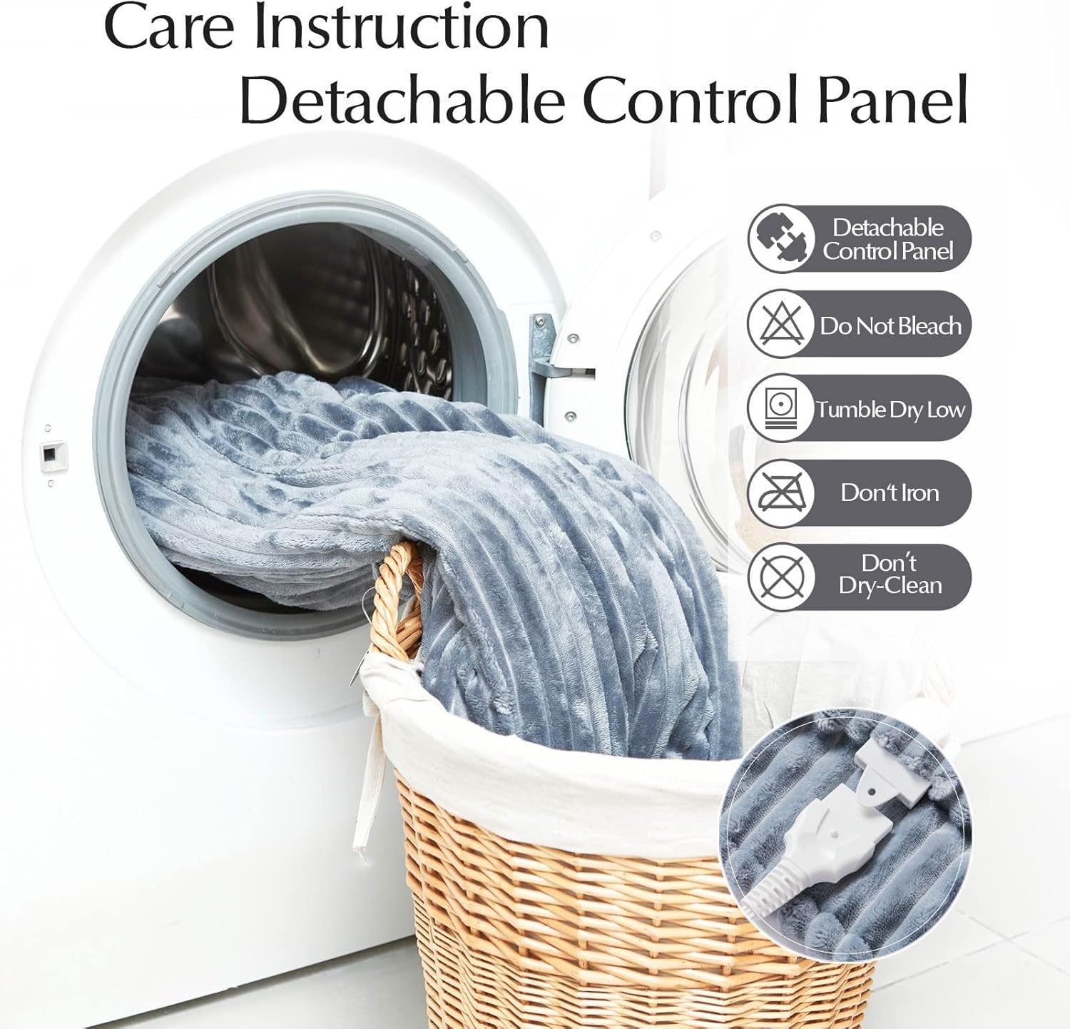 Heated Blanket Throw Size, Soft and Cozy Electric Heating Blanket for Bed, Automatic Safety System 6 Heating Levels & 4 Hours Auto-Off, 50