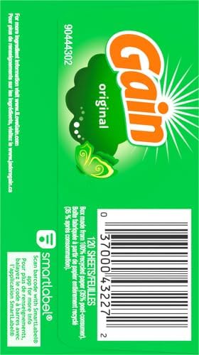 Gain Original Dryer Sheets, 120 Count