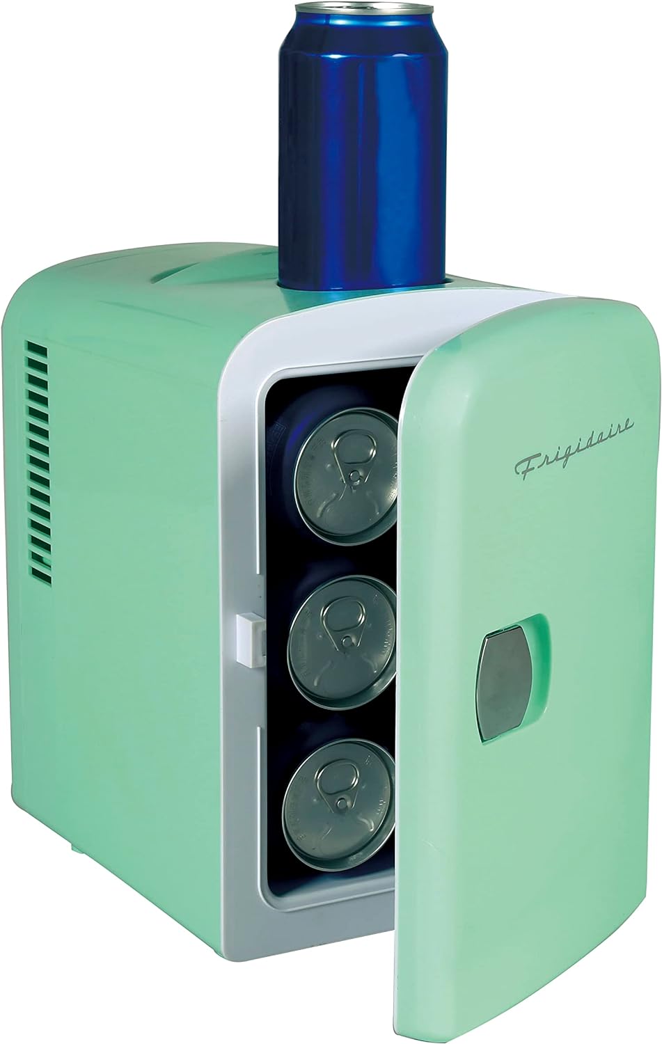 Frigidaire Mini Portable Compact Personal Fridge Cooler, 4 Liter Capacity Chills Six 12 oz Cans, 100% Freon-Free & Eco Friendly, Includes Plugs for Home Outlet & 12V Car Charger – Black