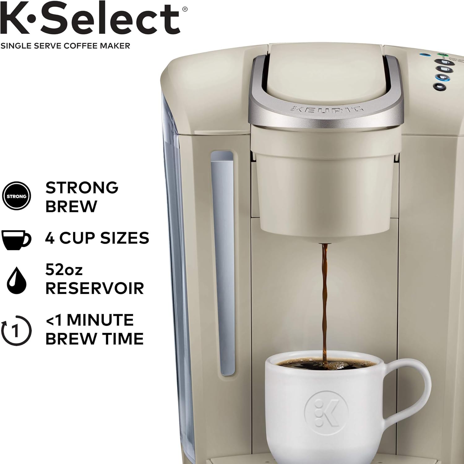 Keurig K-Select Single-Serve K-Cup Pod Coffee Maker, Matte Black