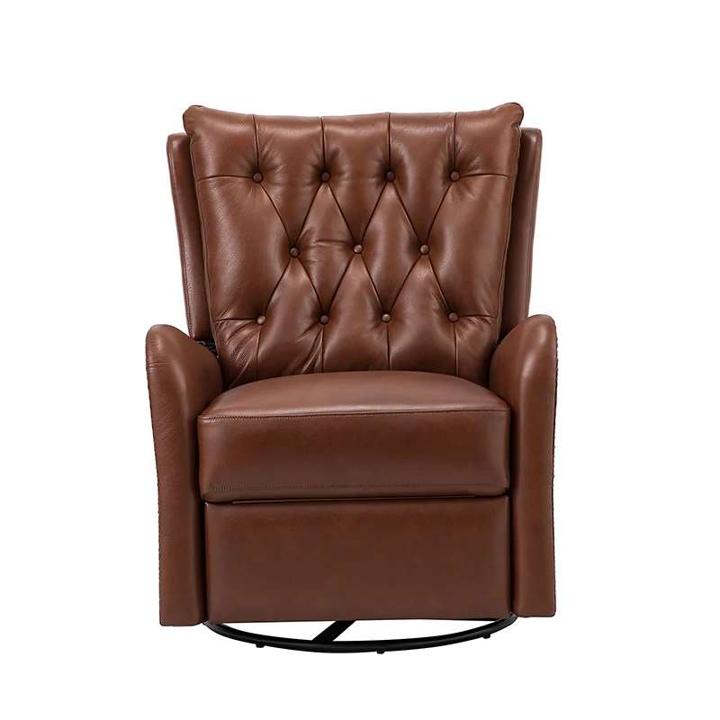 Francisco Genuine Leather Manual Swivel Recliner