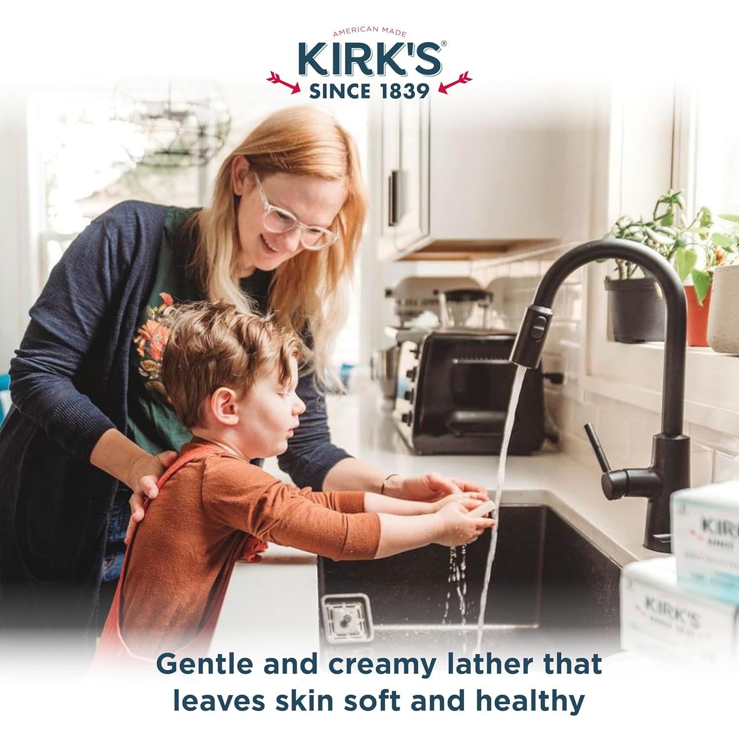 Kirk's Castile Bar Soap for Men, Women & Children - Made With Premium Coconut Oil, Sensitive Skin Formula, Vegan, Non GMO, Original Fresh Scent, 4 oz. Bars, 6 Pack