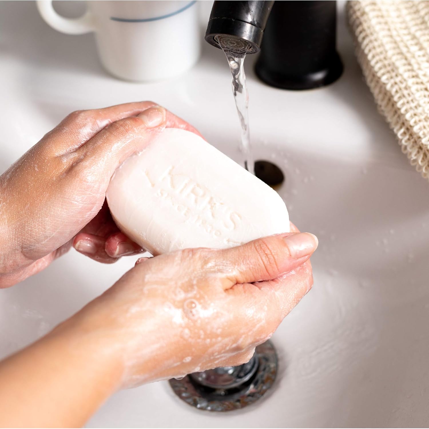 Kirk's Castile Bar Soap for Men, Women & Children - Made With Premium Coconut Oil, Sensitive Skin Formula, Vegan, Non GMO, Original Fresh Scent, 4 oz. Bars, 6 Pack