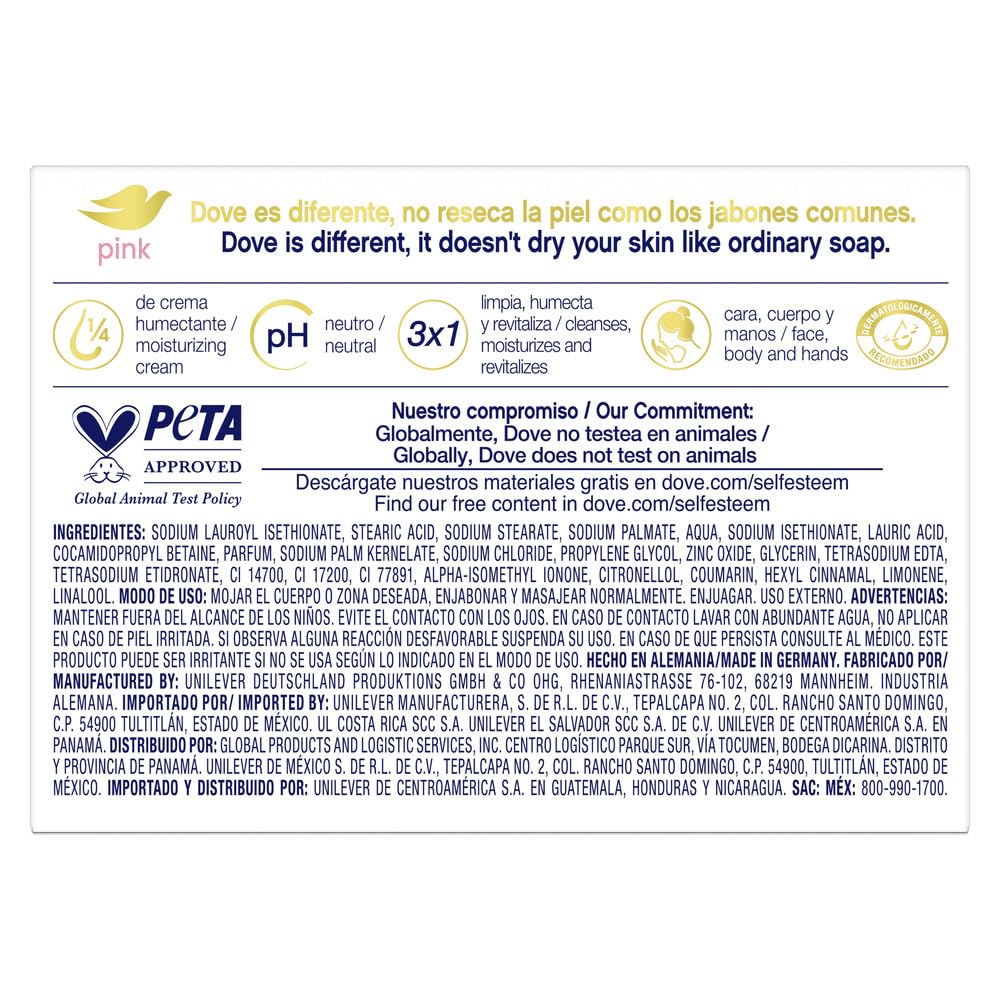 Dove Beauty Bar Gentle Skin Cleanser Pink 6 Bars Moisturizing for Gentle Soft Skin Care More Moisturizing Than Bar Soap 3.75 oz