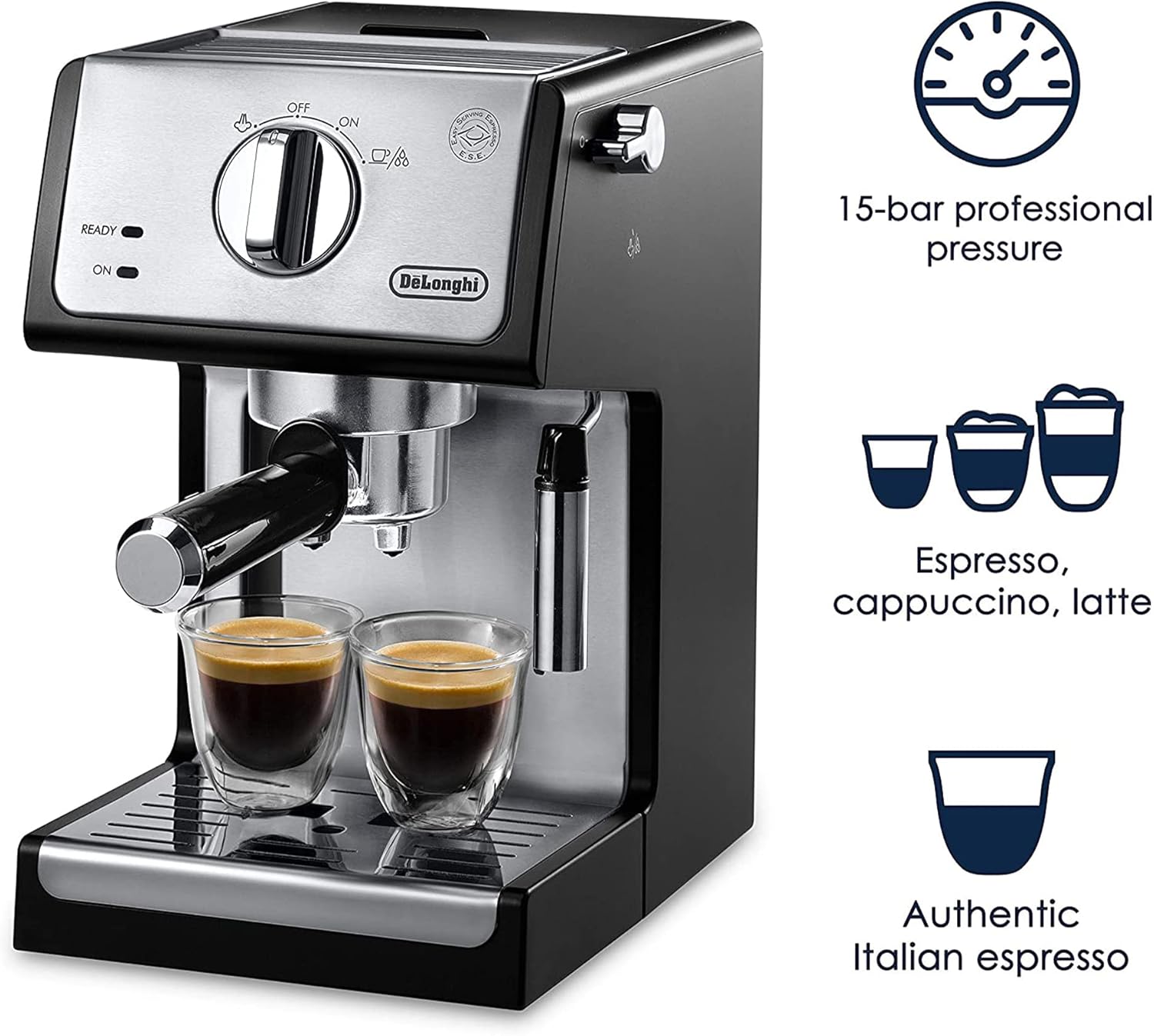 De'Longhi Bar Pump Espresso and Cappuccino Machine, 15