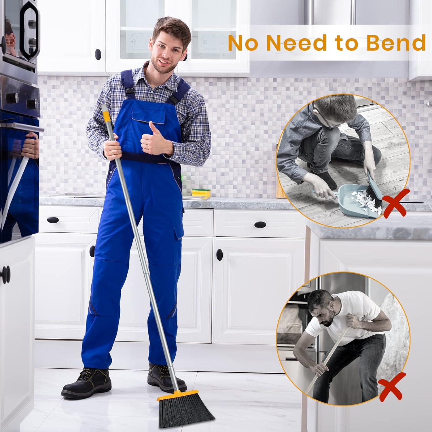 TreeLen Broom and Dustpan Set with 52