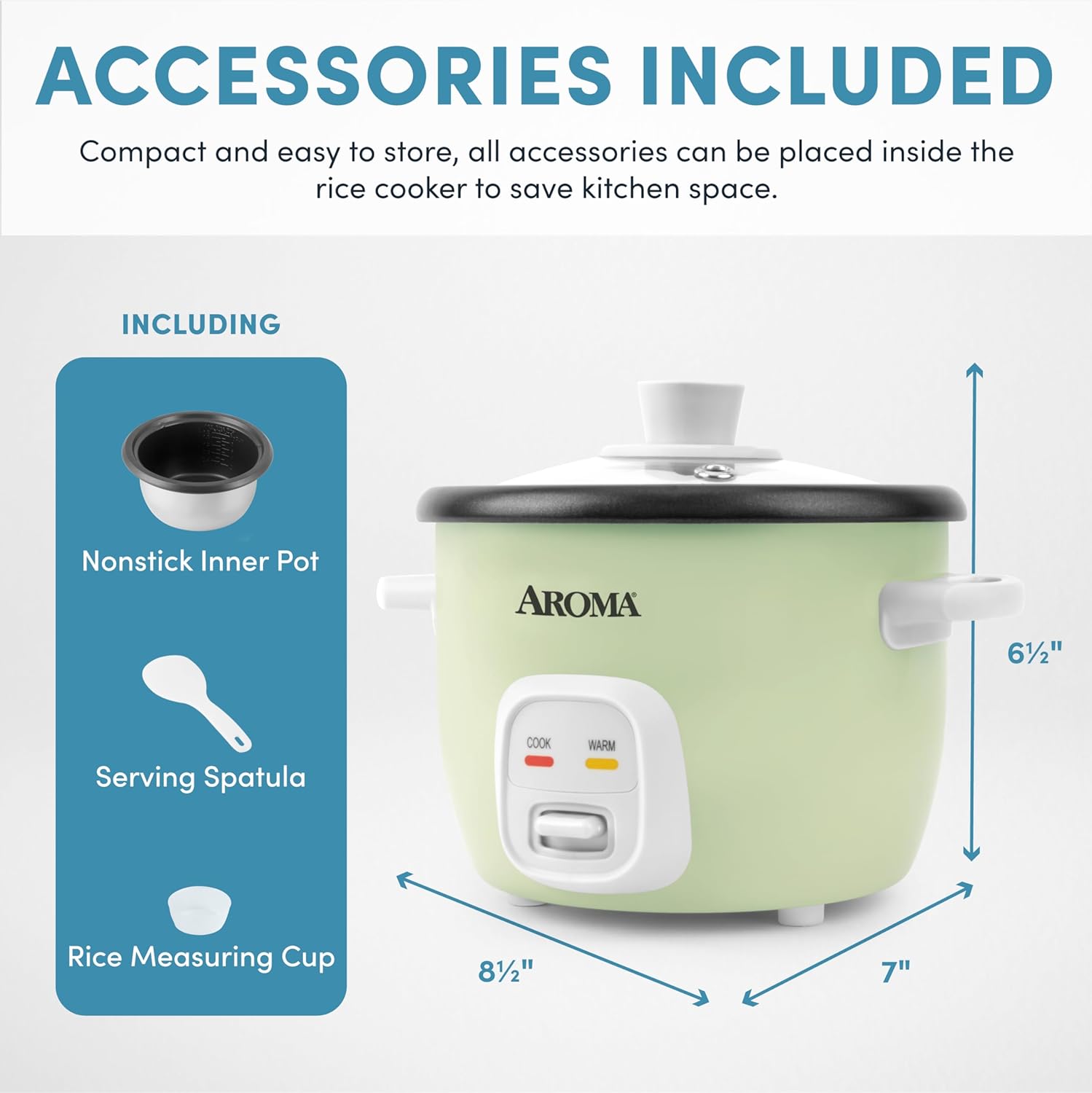 Aroma Housewares 4-Cups (Cooked) / 1Qt. Rice & Grain Cooker (ARC-302NG), White