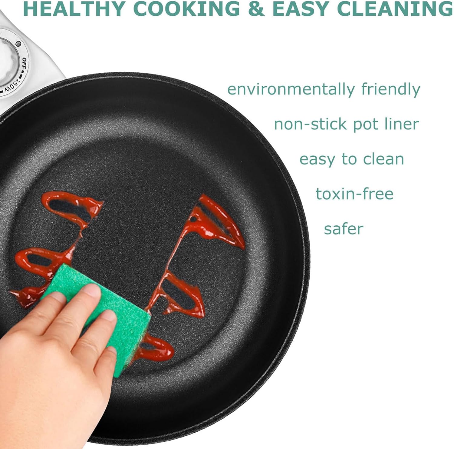 Dezin Hot Pot Electric Upgraded, Non-Stick Sauté Pan, Rapid Noodles Electric Pot, 1.5L Mini Portable Hot Pot for Steak, Egg, Fried Rice, Ramen, Oatmeal, Soup with Power Adjustment(Egg Rack Included)