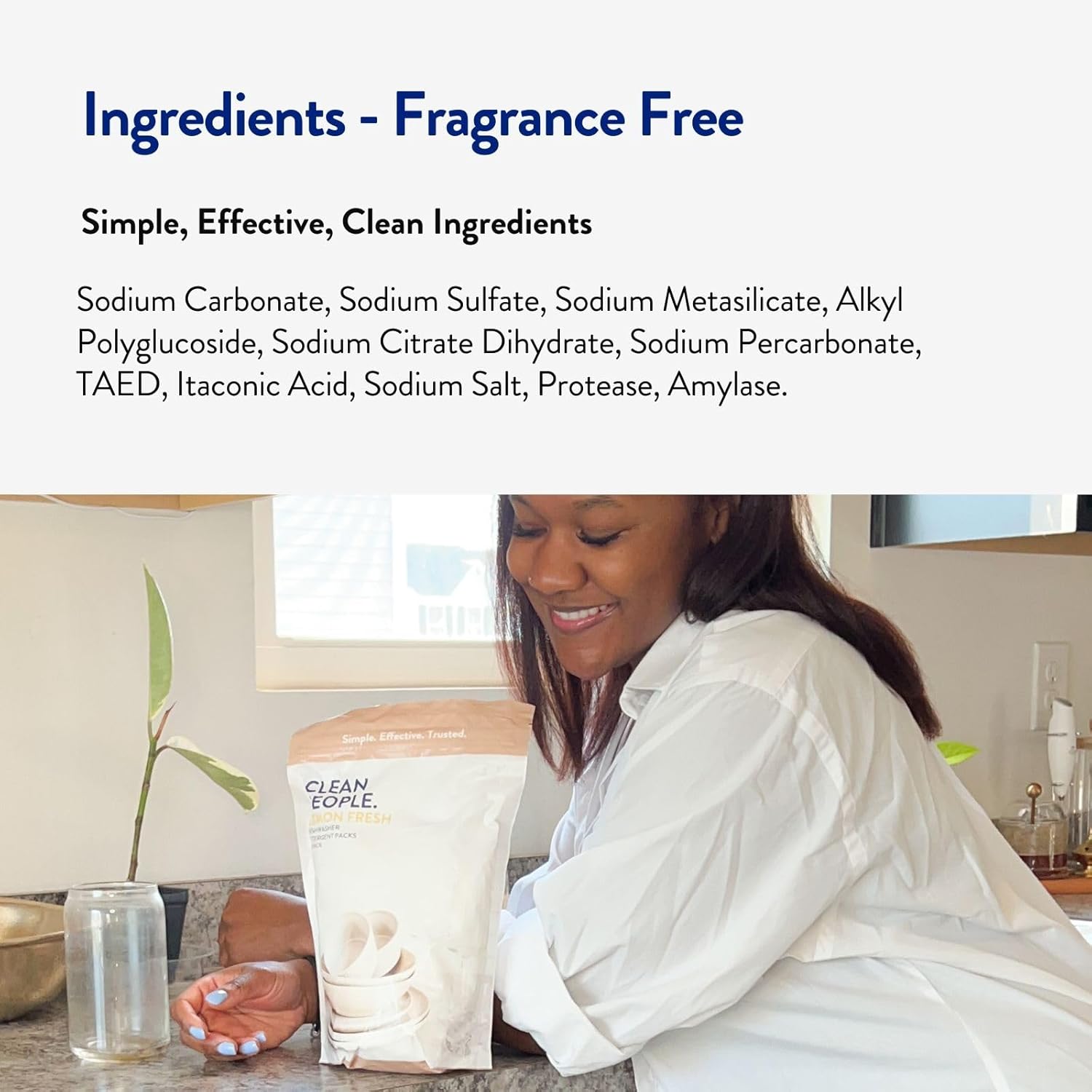 The Clean People Dishwasher Pods - Cuts Grease & Rinses Sparkling Clean - Residue-Free - Phosphate Free Dishwashing Pods - Lemon, 60 Pack