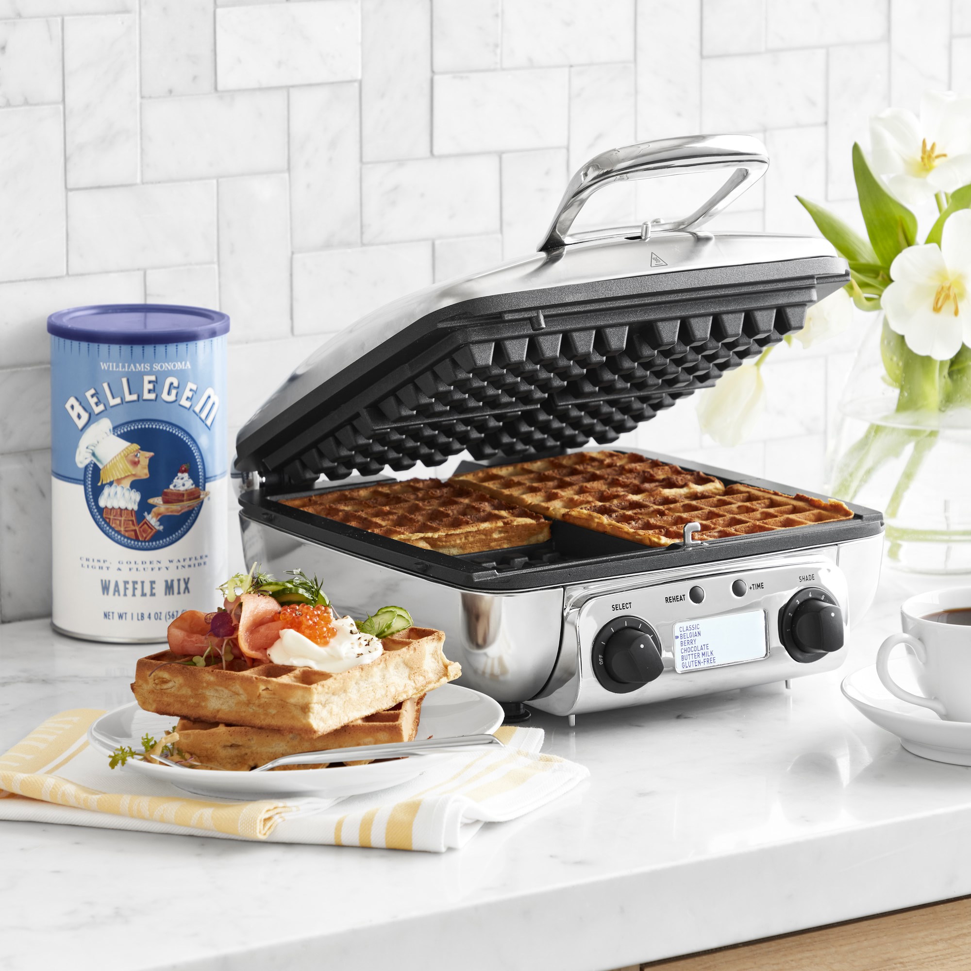 All-Clad 4-Square Digital Gourmet Waffle Maker with Removable Plates