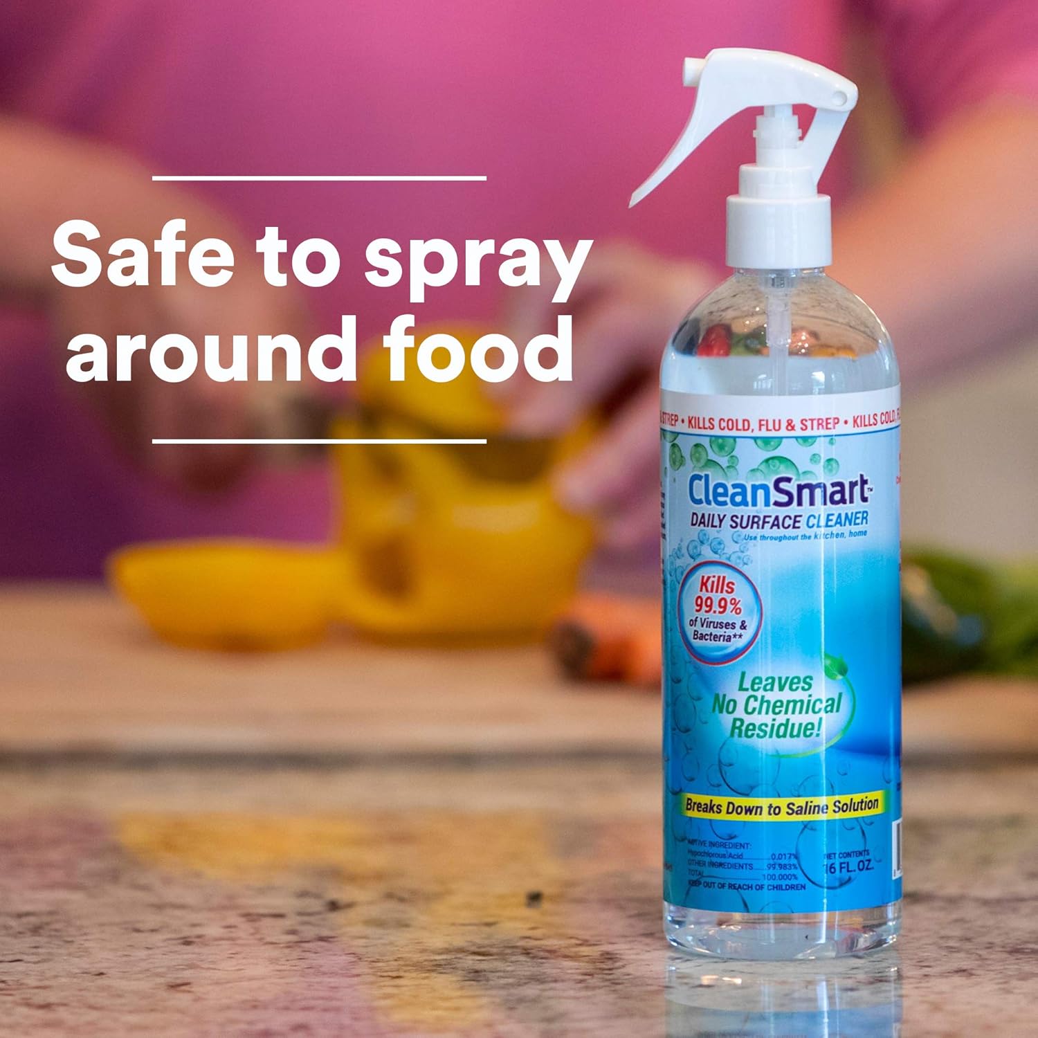 CleanSmart Daily Surface Cleaner and Pet-safe Disinfectant, Kills 99.9% of Viruses & Bacteria, 23 ounce Spray (pack of 2)