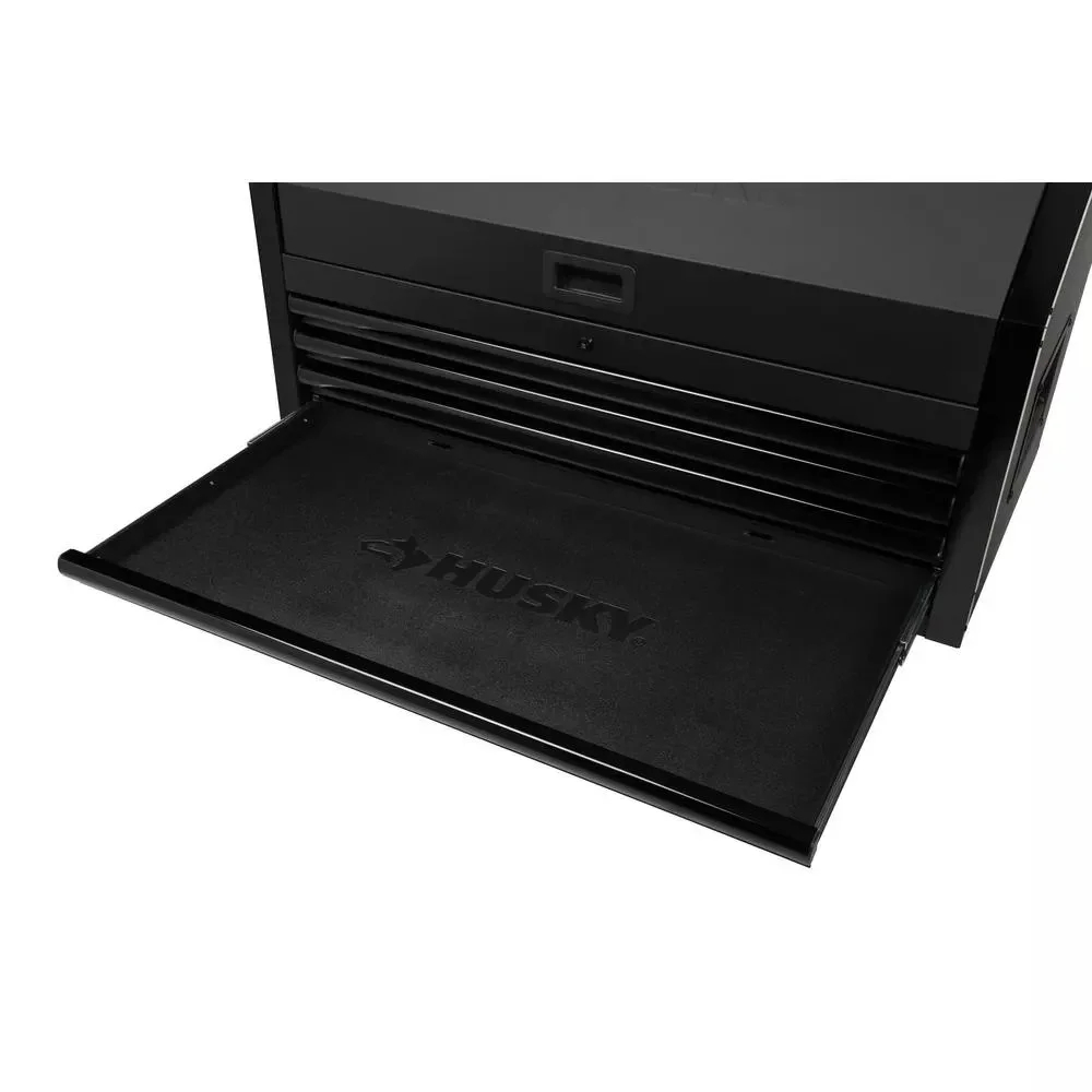 Industrial 41 inches. WX 21.5 inches. D matte black 4 drawer top tool box