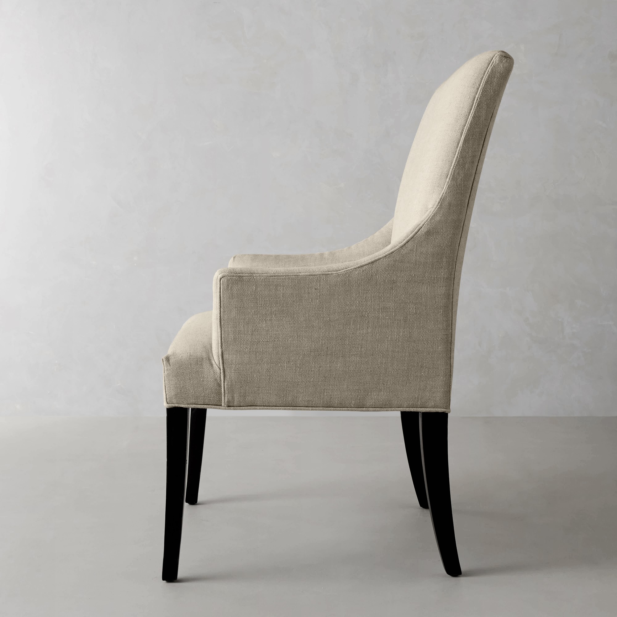 Belvedere Dining Armchair, Natural Chunky Linen