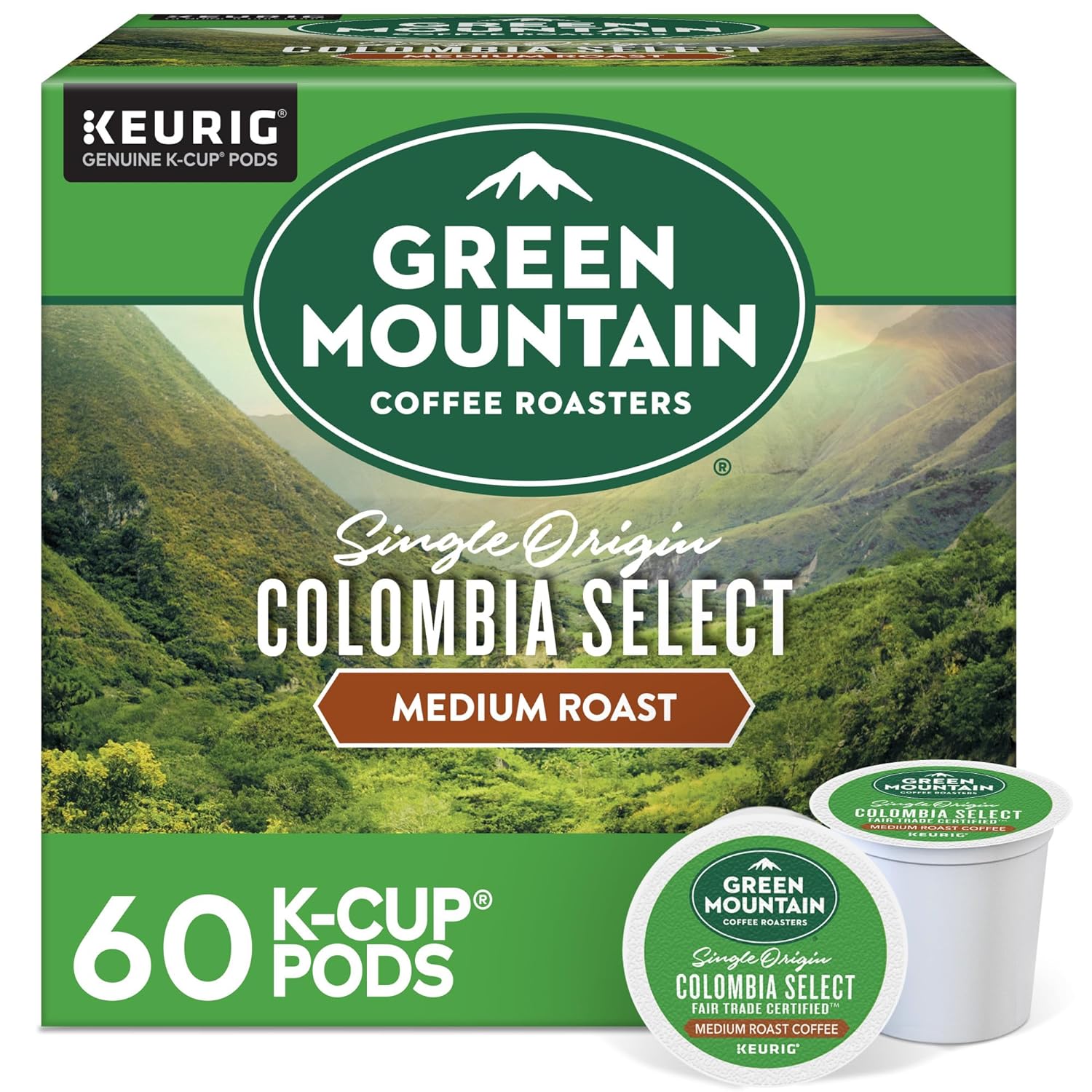 Green Mountain Coffee Roasters Half Caff Keurig Single-Serve K-Cup pods, Medium Roast Coffee, 72 Count (6 Packs of 12)