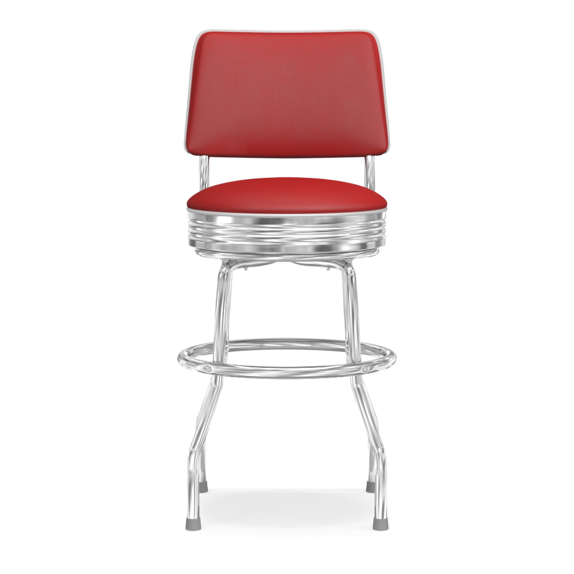 Upholstered Cushion-Back Diner Stool