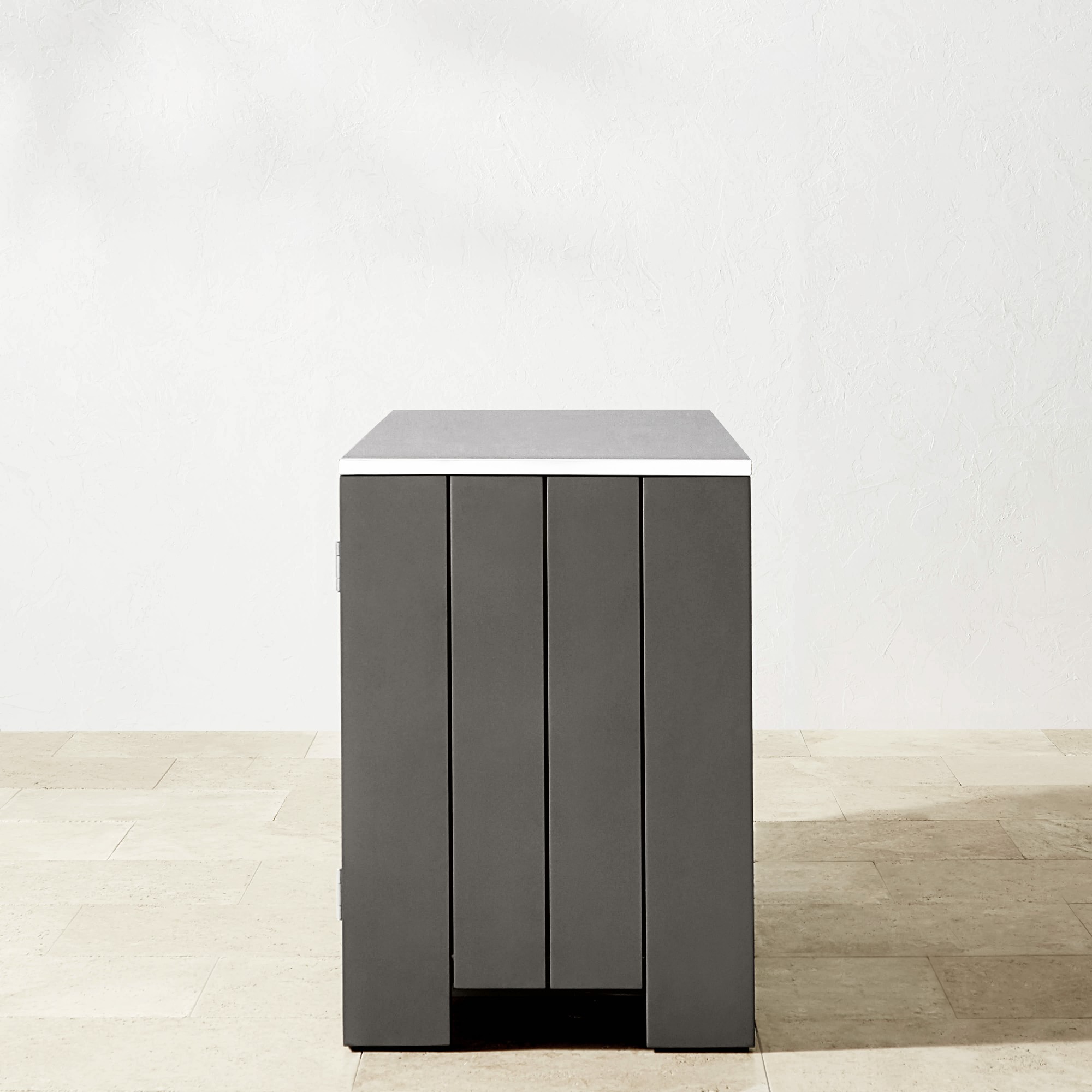 Larnaca Outdoor Slate Grey Metal 2-Door Cabinet (54.5