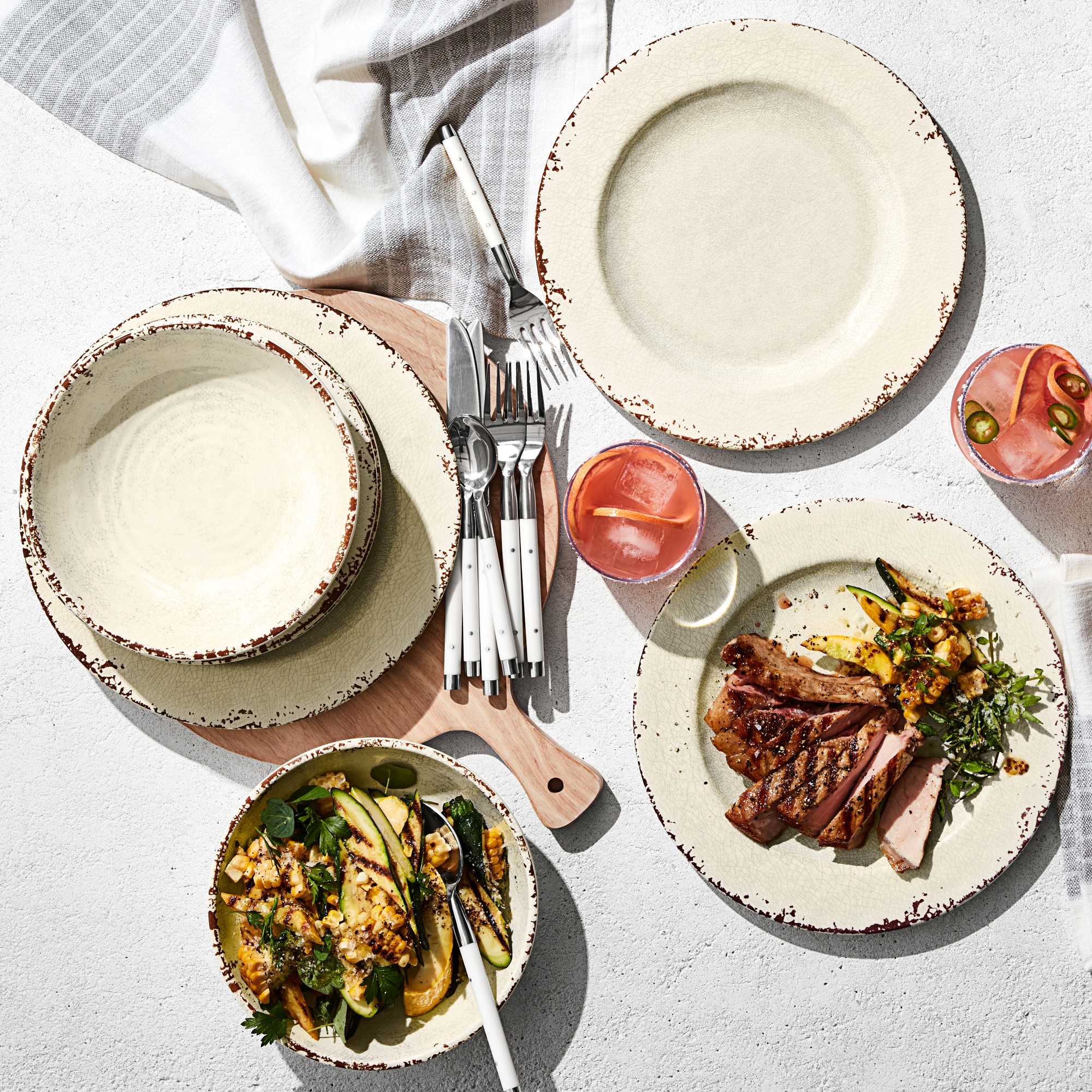 Rustic® Outdoor Melamine 12-Piece Dinnerware Set