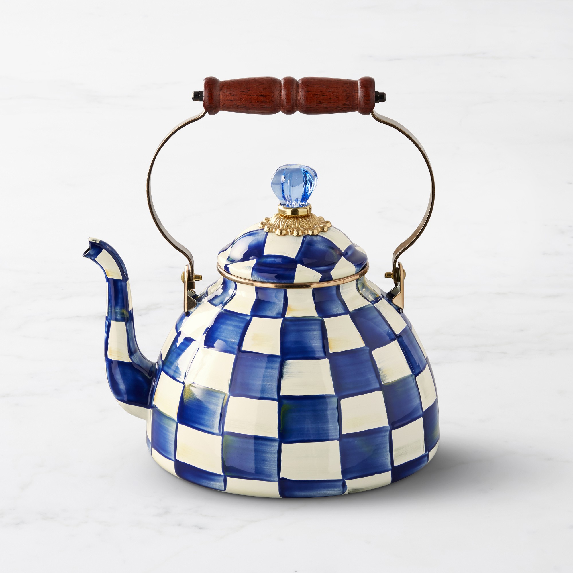 MacKenzie-Childs Royal Check Tea Kettle