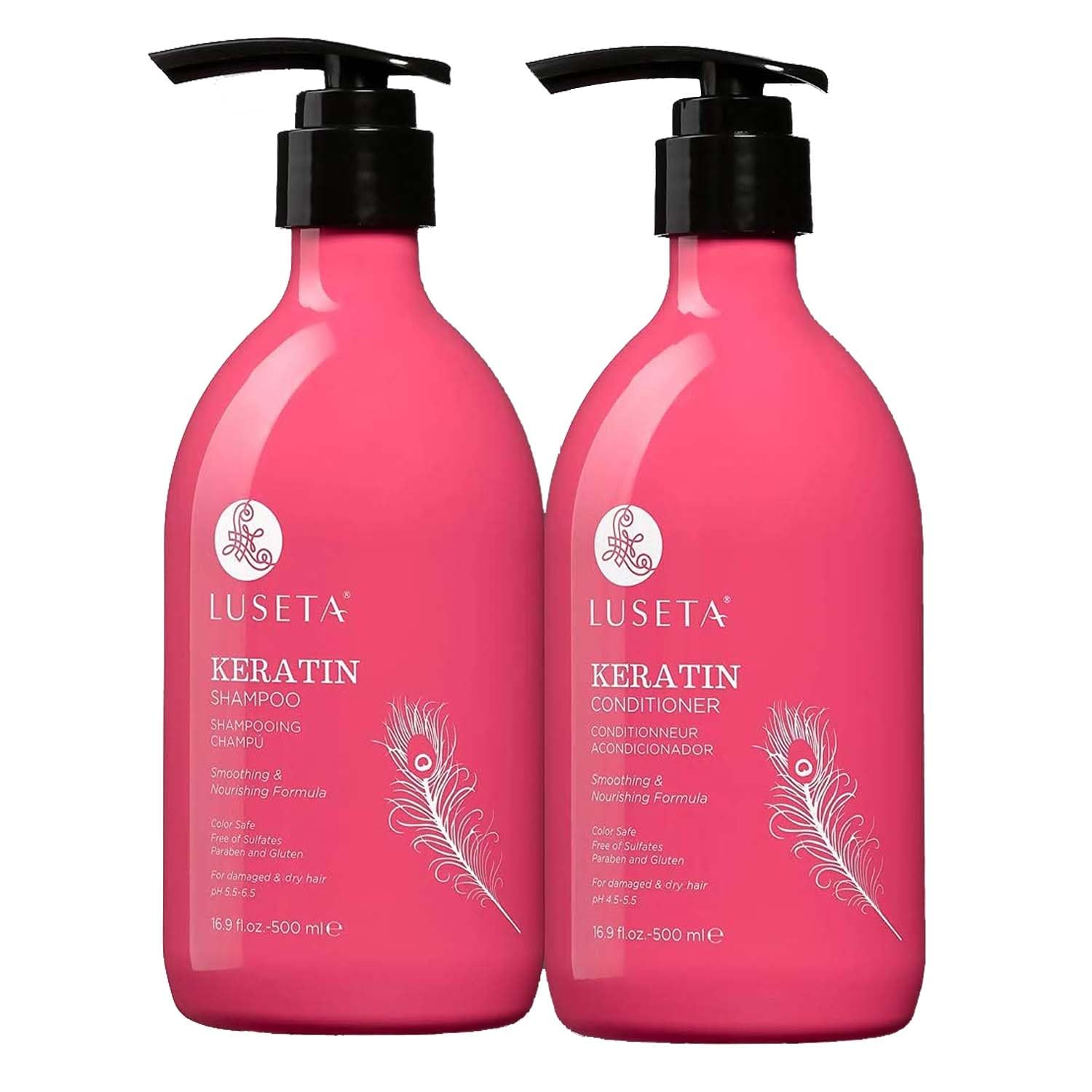 Luseta Biotin Shampoo and Conditioner for HairGrowth - Thickening Shampoo for Thinning Hair andHair Loss - Infused with Argan Oil to Repair DamagedDry Hair - Sulfate Free Paraben Free-2 x 16.9 fl oz