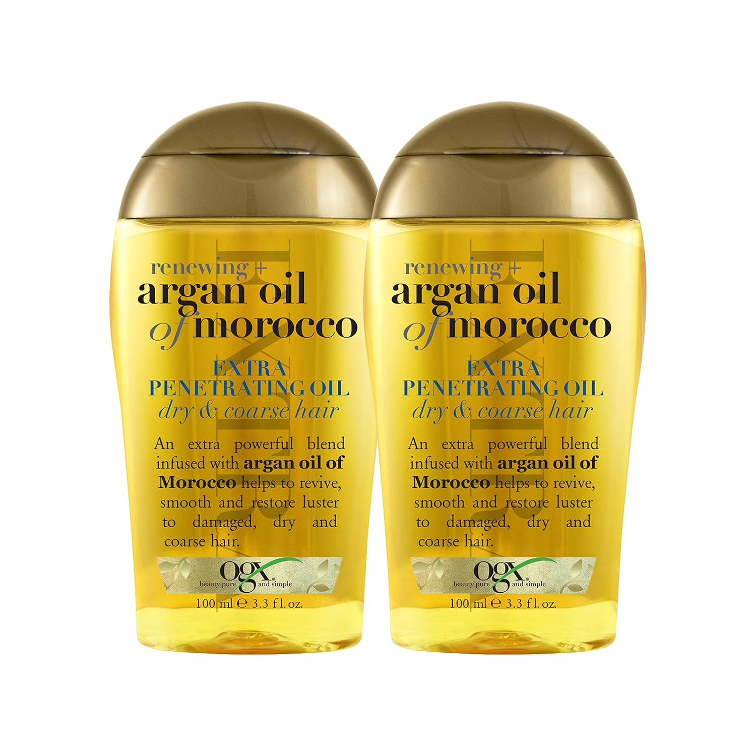 OGX Extra Strength Argan Oil Hair Treatment, 3.3 fl oz - Deep Moisturizing Serum for Dry, Damaged & Coarse Hair, Paraben & Sulfate-Free