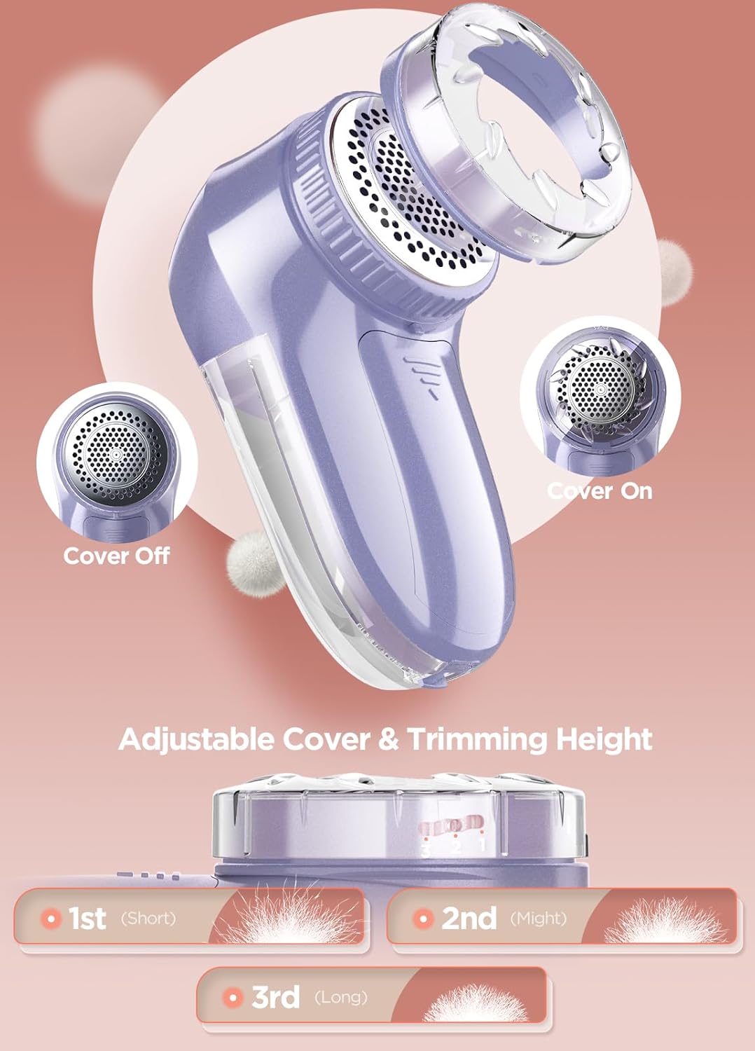 Bymore Fabric Shaver, Lint Remover, Lint Shaver Defuzzer Sweater Shaver for Clothes and Furniture AC Adapter or Battery Operated Pill Fuzz Remover