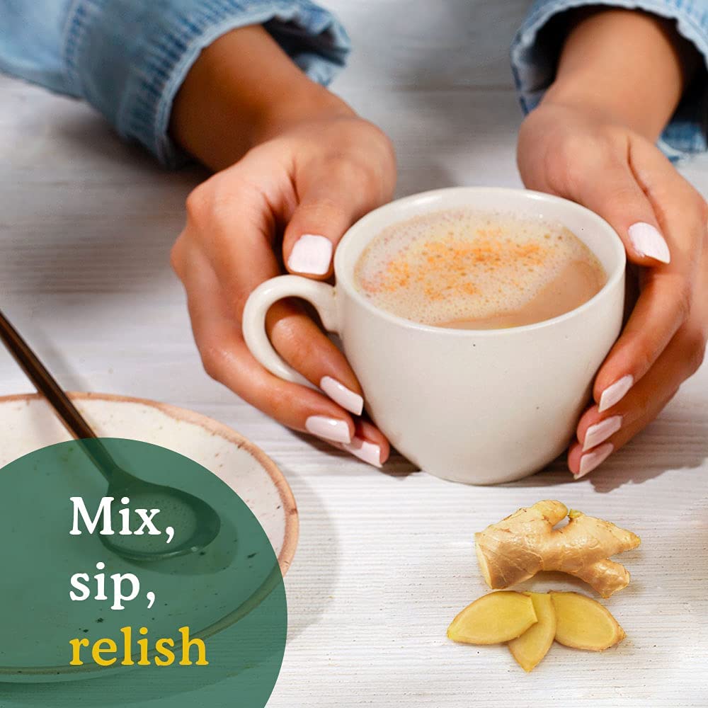 VAHDAM, Organic Turmeric Ginger Herbal Tea Bags (100 Pyramid Tea Bags) Caffeine Free, Non GMO, Gluten Free | 100% Pure Herbal Blend - Savory & Spicy | Plant-Based Tea Bags | Resealable Ziplock Pouch