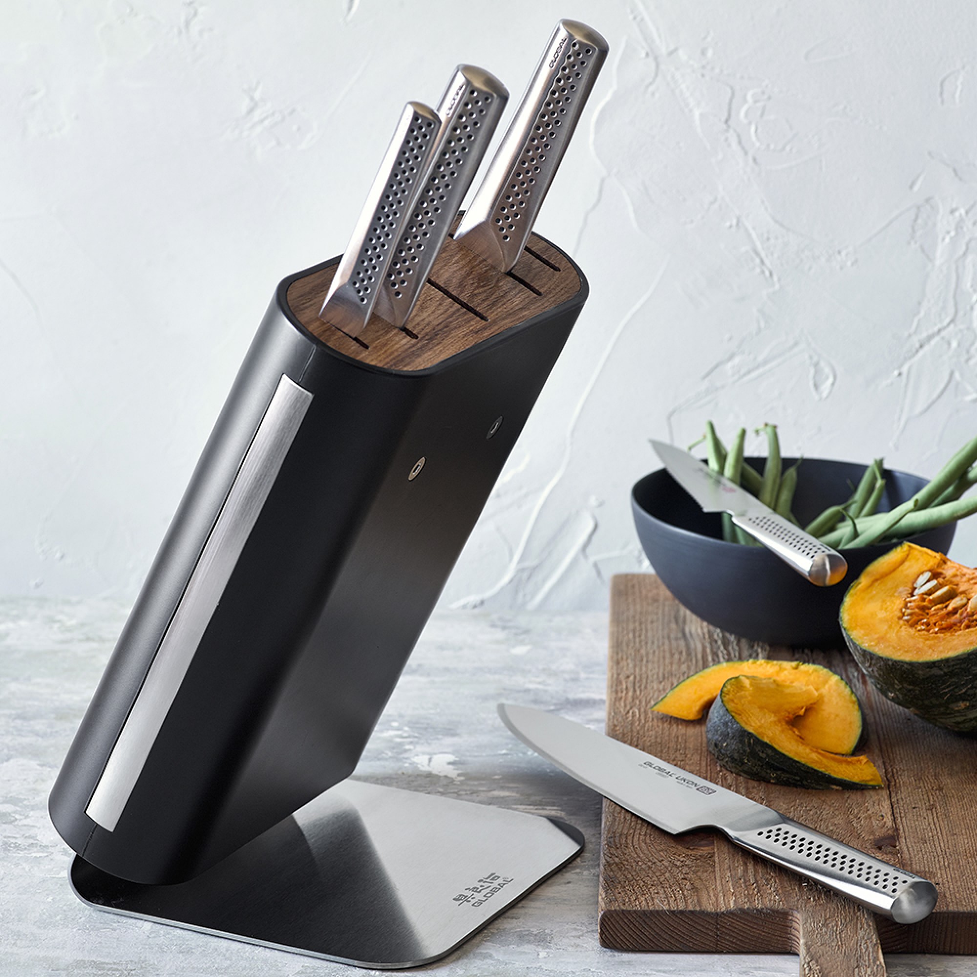 Global Ukon Block Knives, Set of 6