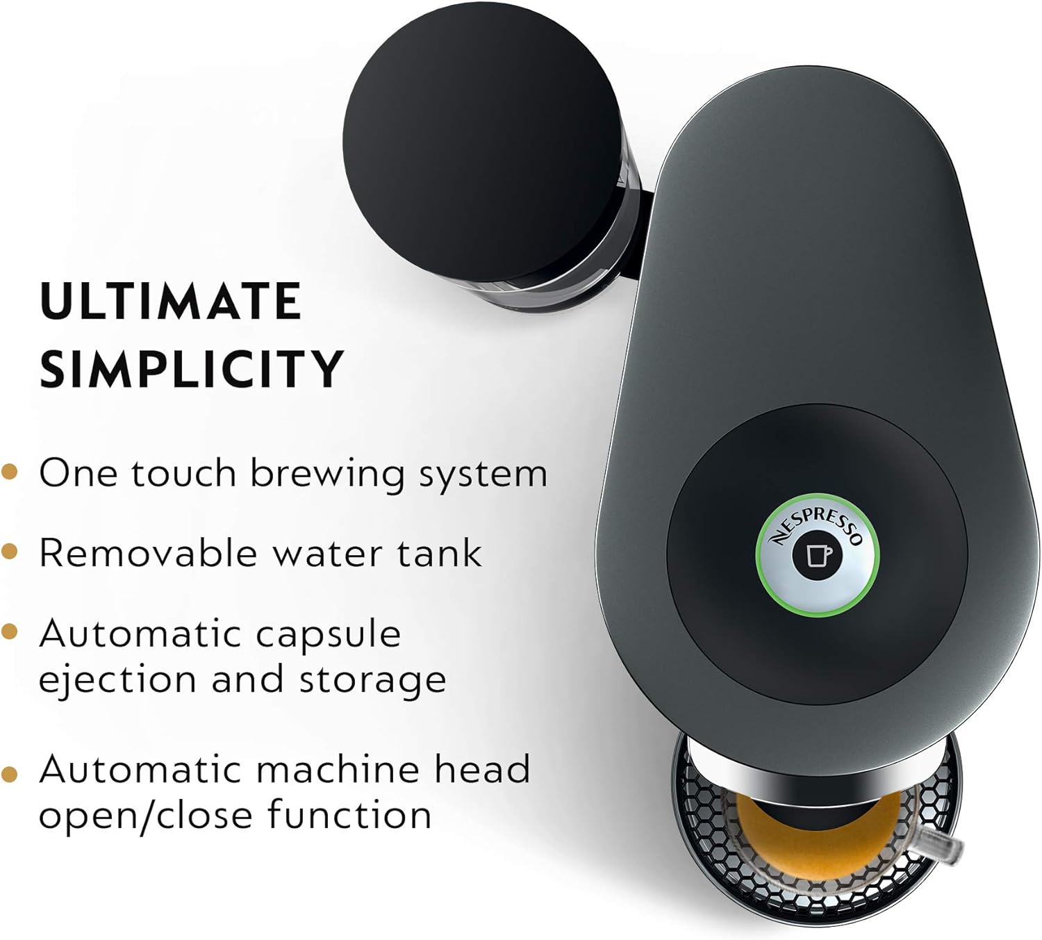 Nespresso Vertuo Plus Deluxe Coffee and Espresso Maker by De'Longhi, Titan with Aeroccino Milk Frother, 110 Volts