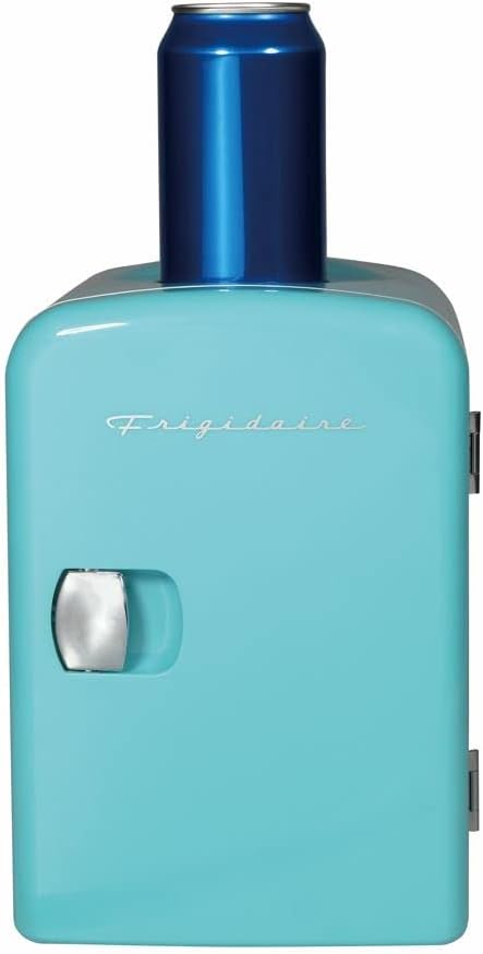 Frigidaire Mini Portable Compact Personal Fridge Cooler, 4 Liter Capacity Chills Six 12 oz Cans, 100% Freon-Free & Eco Friendly, Includes Plugs for Home Outlet & 12V Car Charger – Black