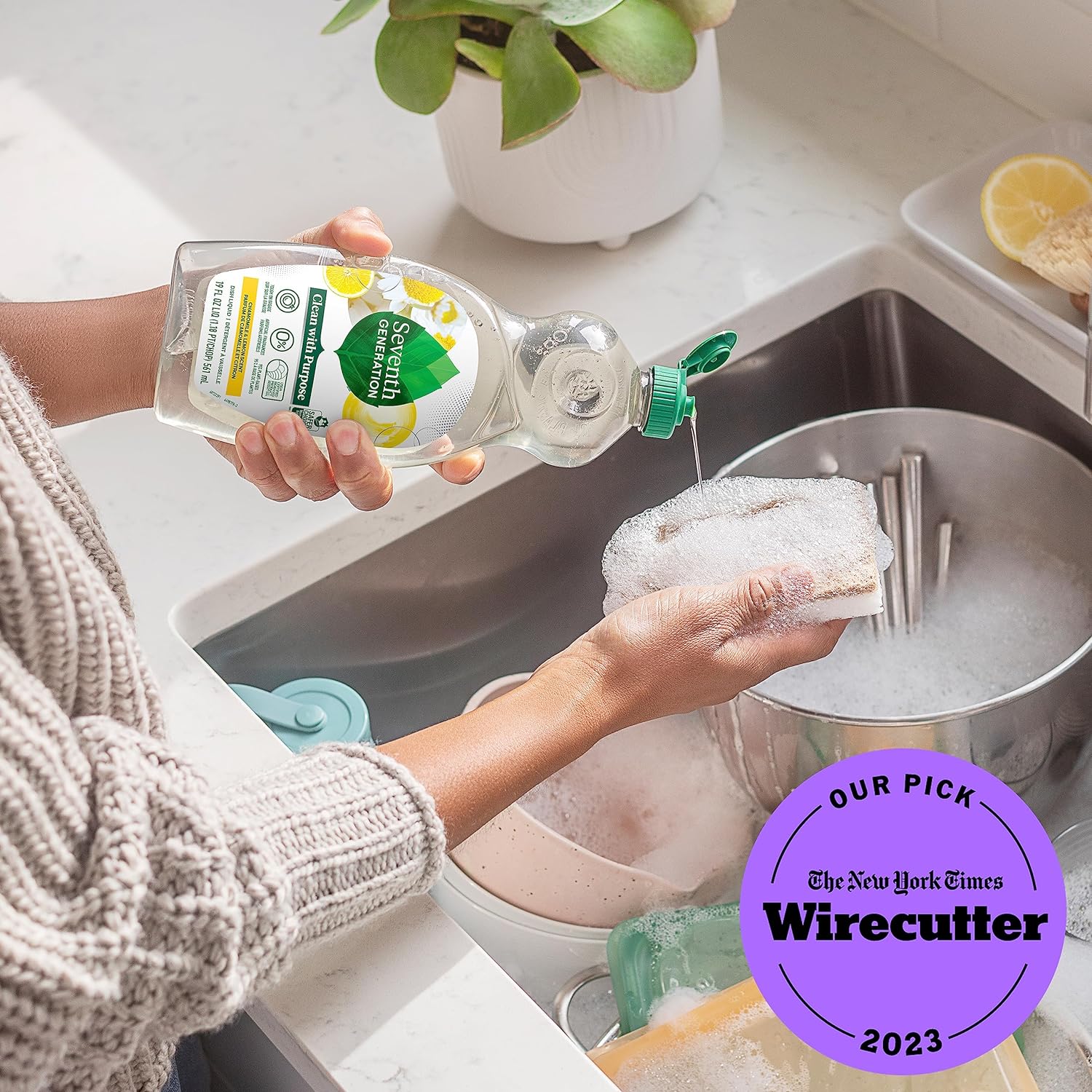 Seventh Generation Dish Liquid Soap Free & Clear liquid soap Pack of 6 Dishwashing Soap Dish Soap for sensitive skin 19 oz