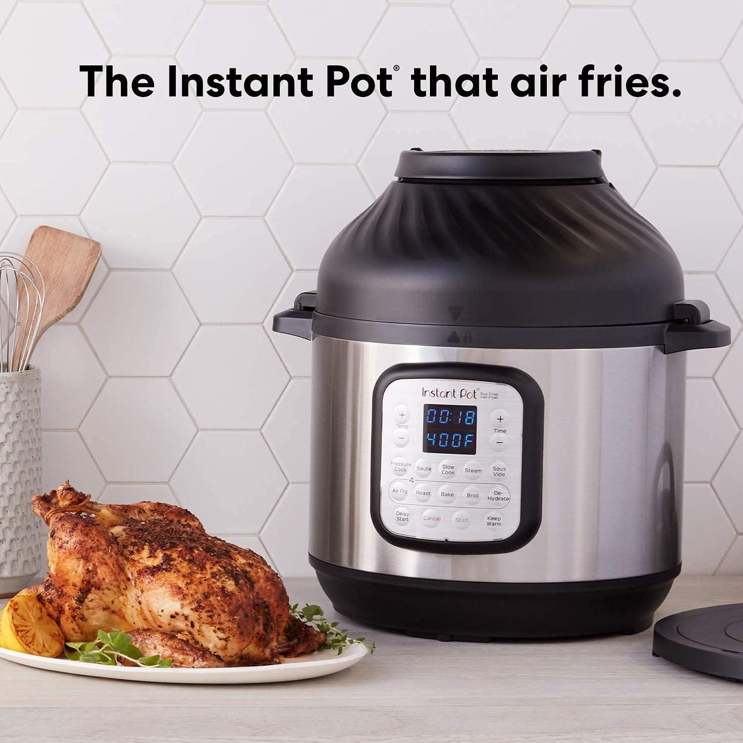 Instant Pot Pro Crisp 11-in-1 Air Fryer and Electric Pressure Cooker Combo with Multicooker Lids that Air Fries, Steams, Slow Cooks, Sautés, Dehydrates, & More, Free App With Over 800 Recipes, 8 Quart