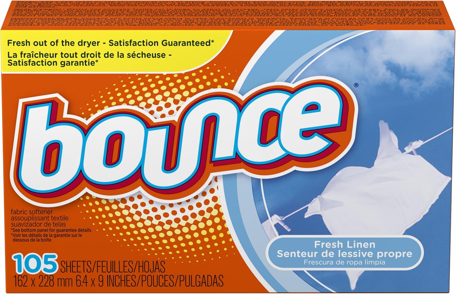 Bounce Dryer Sheets Laundry Fabric Softener, Fresh Linen Scent, 240 Count