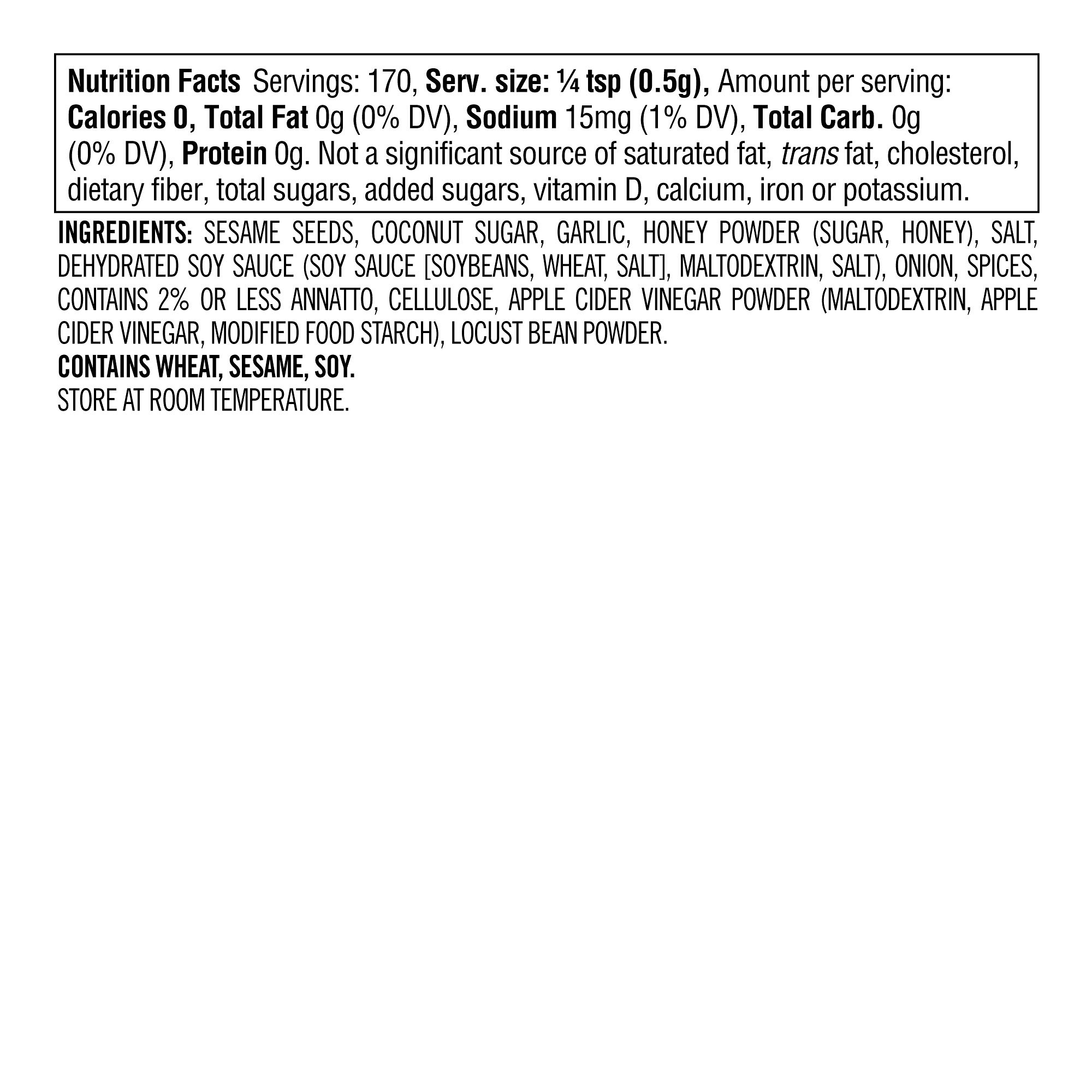 Williams Sonoma Rub, Honey Garlic Sesame