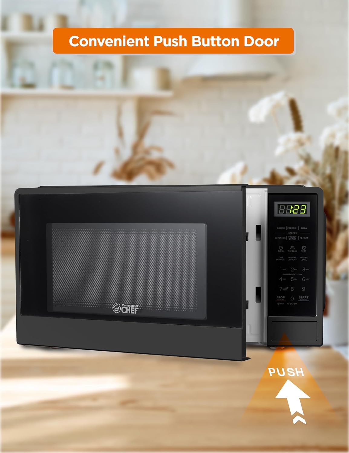 COMMERCIAL CHEF 0.6 Cubic Foot Microwave with 6 Power Levels, Small Microwave with Grip Handle, 700W Countertop Microwave with 30 Minute Timer and Mechanical Dial Controls, White