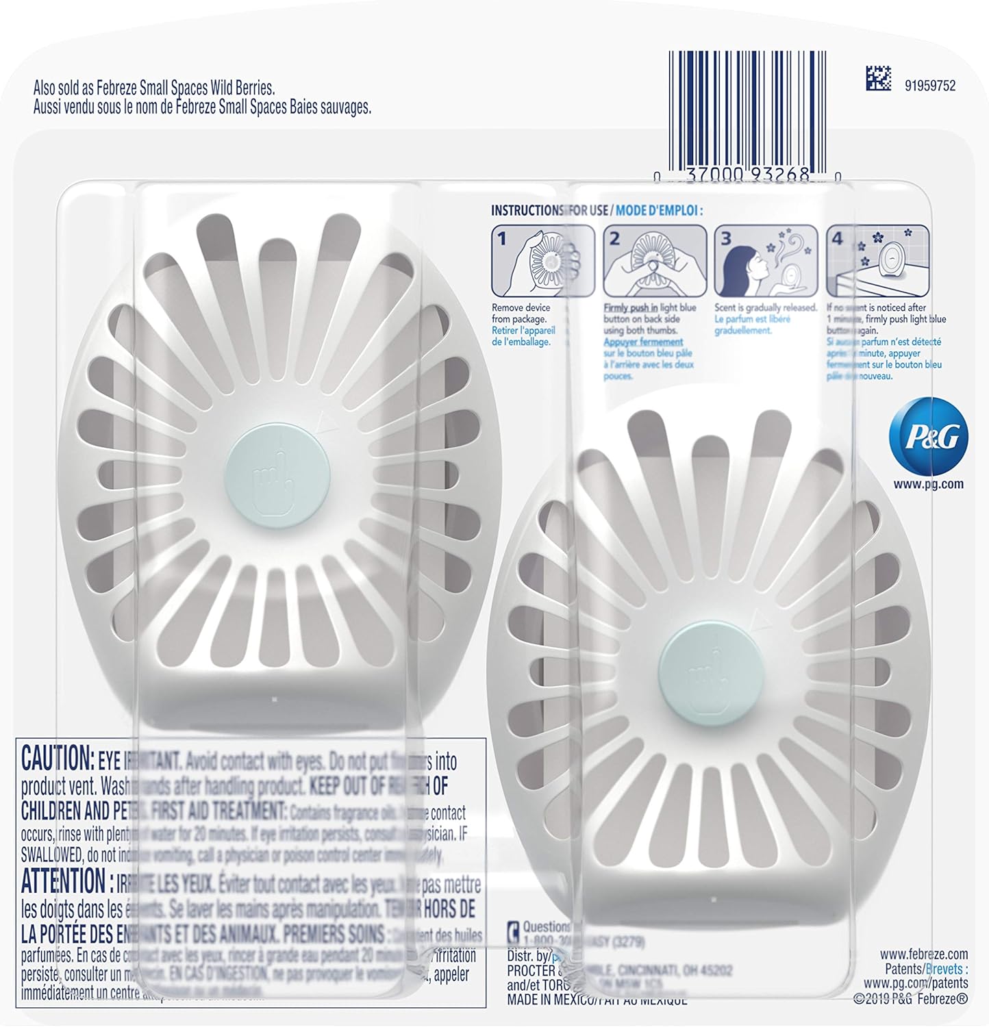 Febreze Small Spaces Air Freshener Linen & Sky, .25 fl. oz., Pack of 4