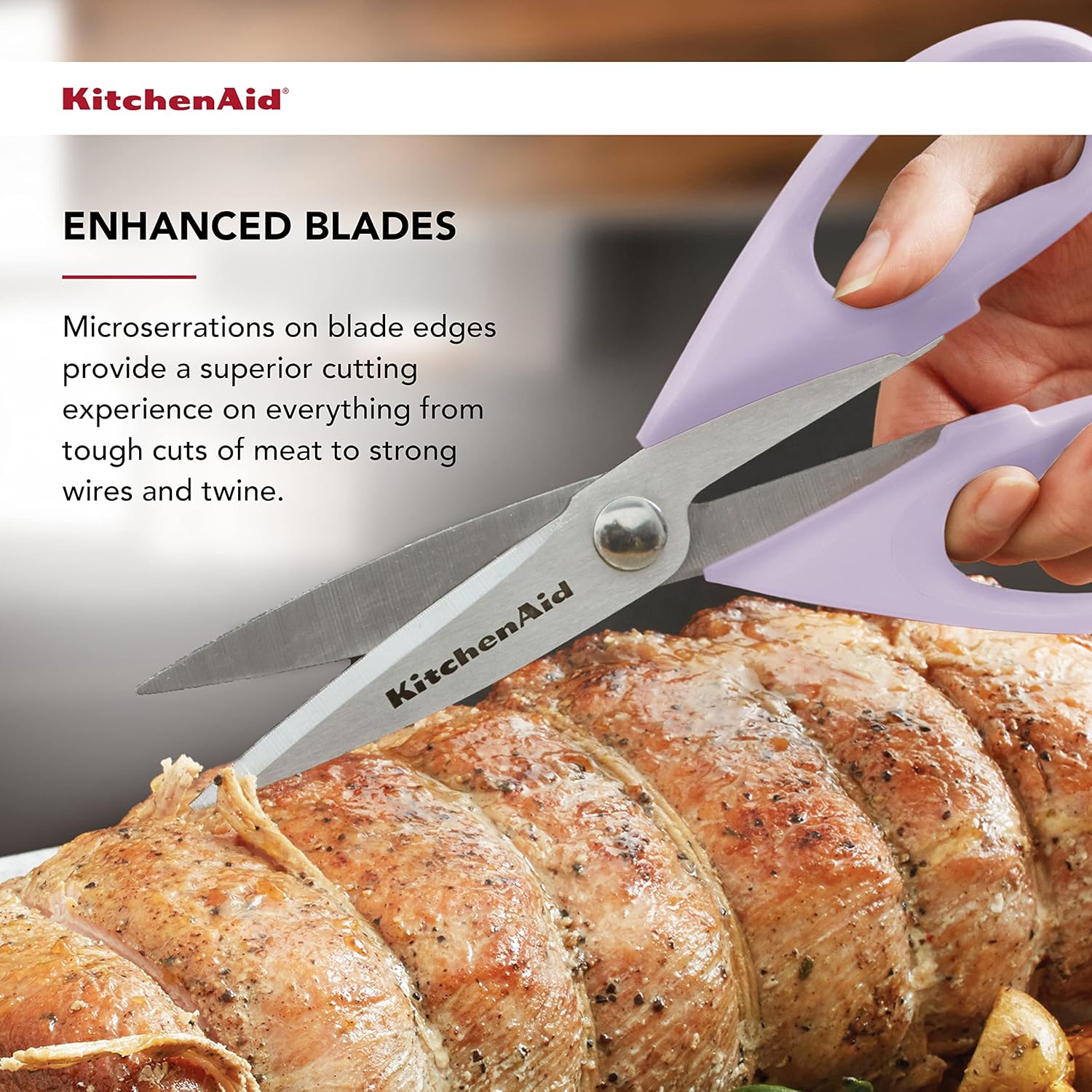 KitchenAid All Purpose Kitchen Shears with Protective Sheath for Everyday use, Dishwasher Safe Stainless Steel Scissors with Comfort Grip, 8.72-Inch, Black