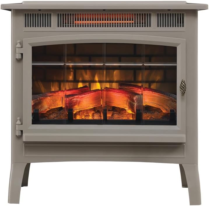 duraflame Freestanding Electric Fireplace Stove Heater with 3D Flame Effect for 1,000 Sq. Ft. Room, Black