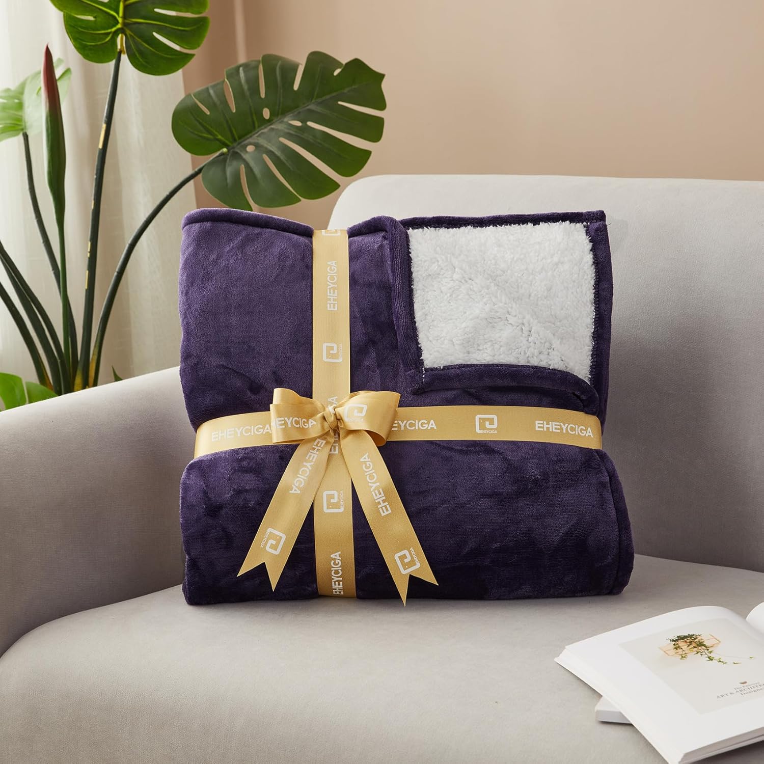 EHEYCIGA Heated Blanket Electric Blanket Throw - Heating Blanket with 9 Heating Levels & 10 Hours Auto Off, Soft Cozy Sherpa Washable Blanket with Fast Heating, 50 x 60 Inches